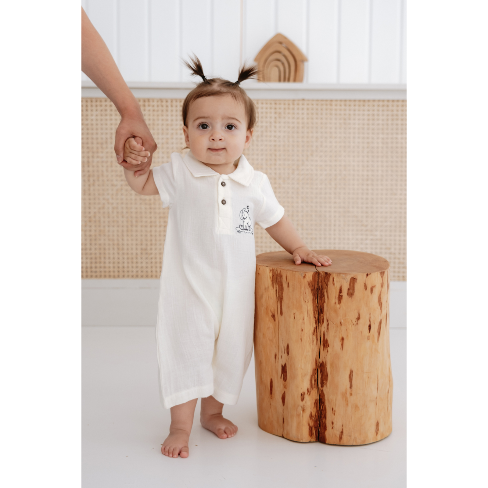 %100 Organik Pamuk Muslin Kumaş Kısa Paça Tulum