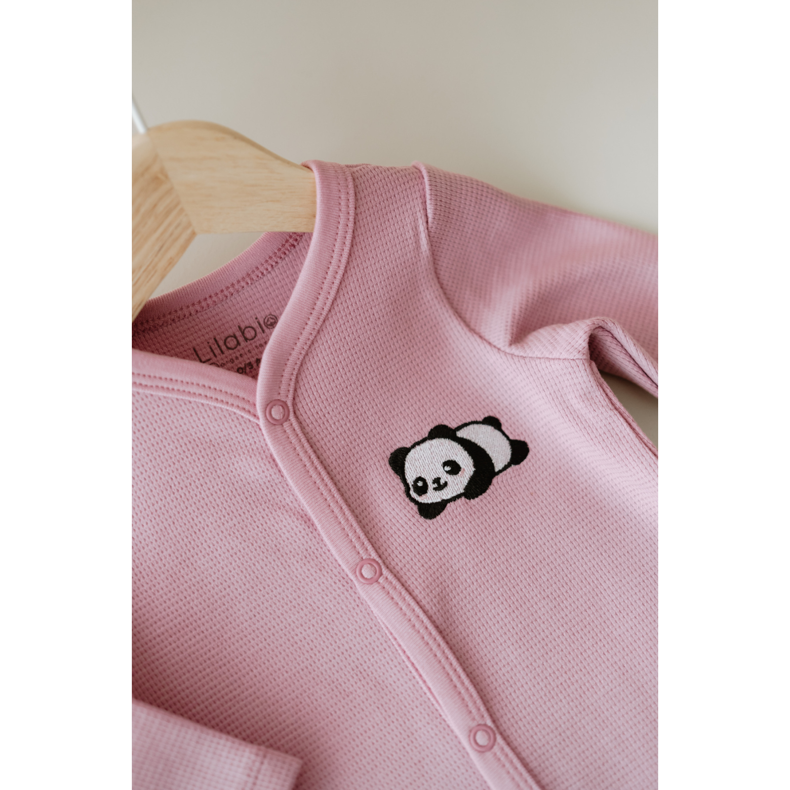 Uzun Kollu Nakış İşlemeli Waffle Kumaş Bebek Tulum