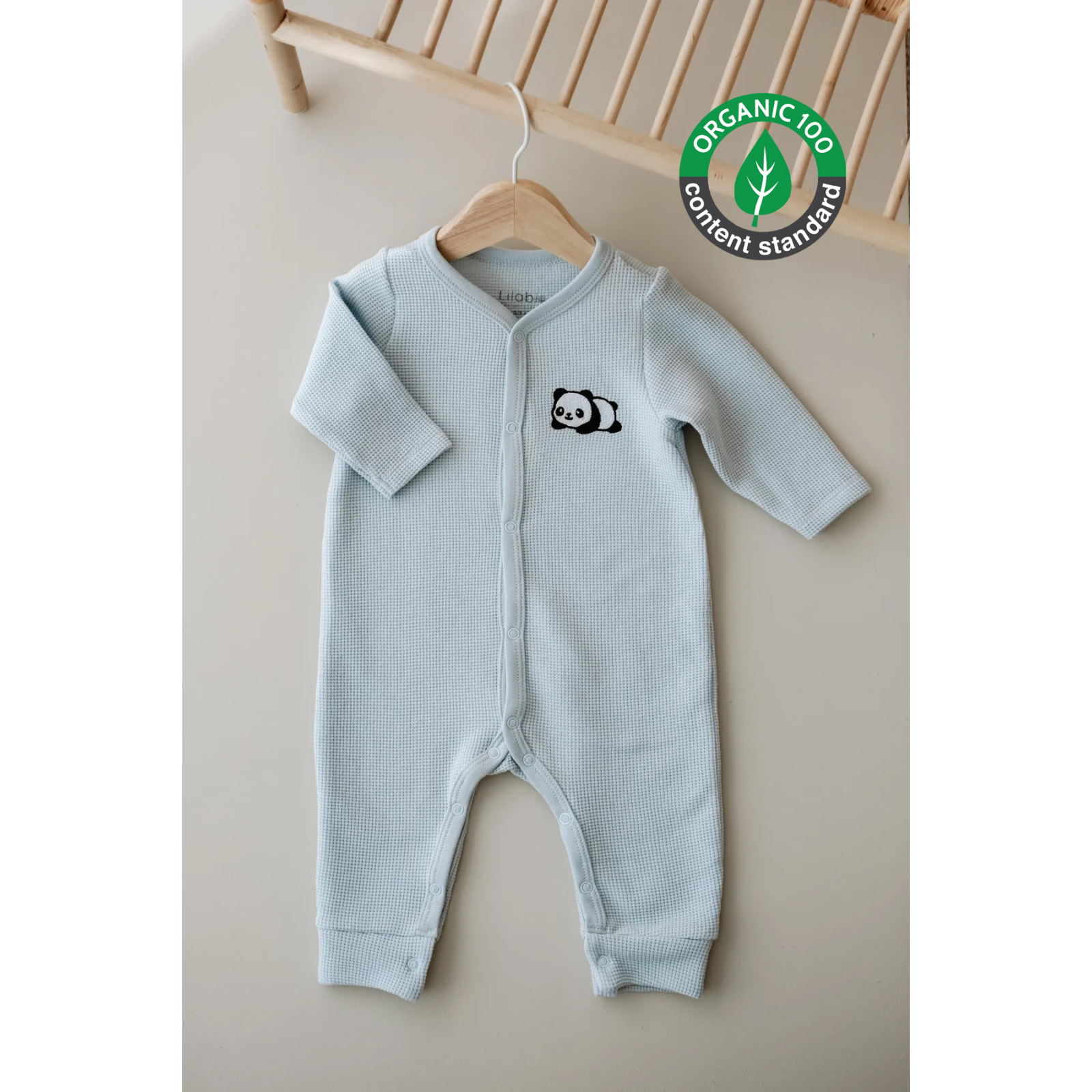 Uzun Kollu Nakış İşlemeli Waffle Kumaş Bebek Tulum