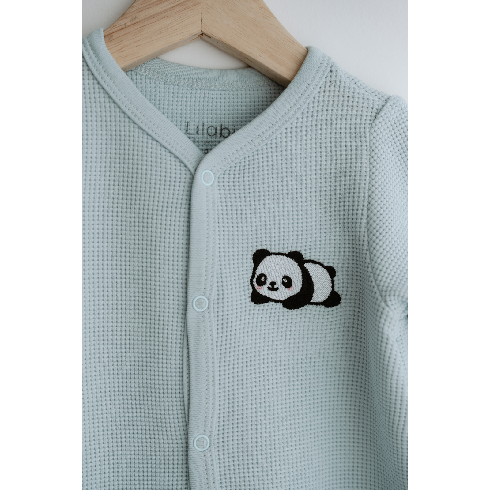 Uzun Kollu Nakış İşlemeli Waffle Kumaş Bebek Tulum