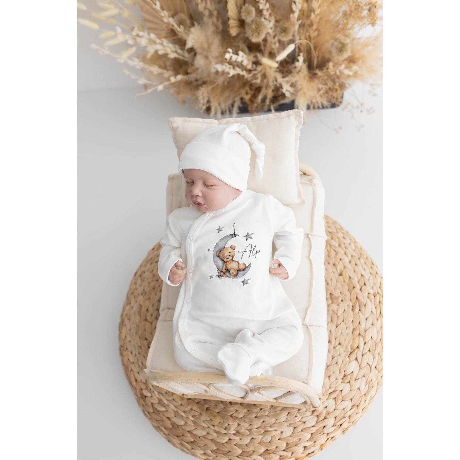 %100 Organik İsme Özel 10'lu Hastane Çıkışı - Özel Hediye Paketli- Ayıcık Desenli (Lütfen Ürün Özellikleri Kısmını Okuyunuz)