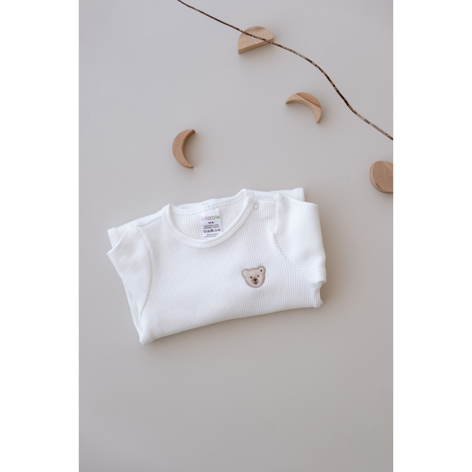 %100 Pamuk Uzun Kollu Altdan Çıtçıtlı Bebek Tulum