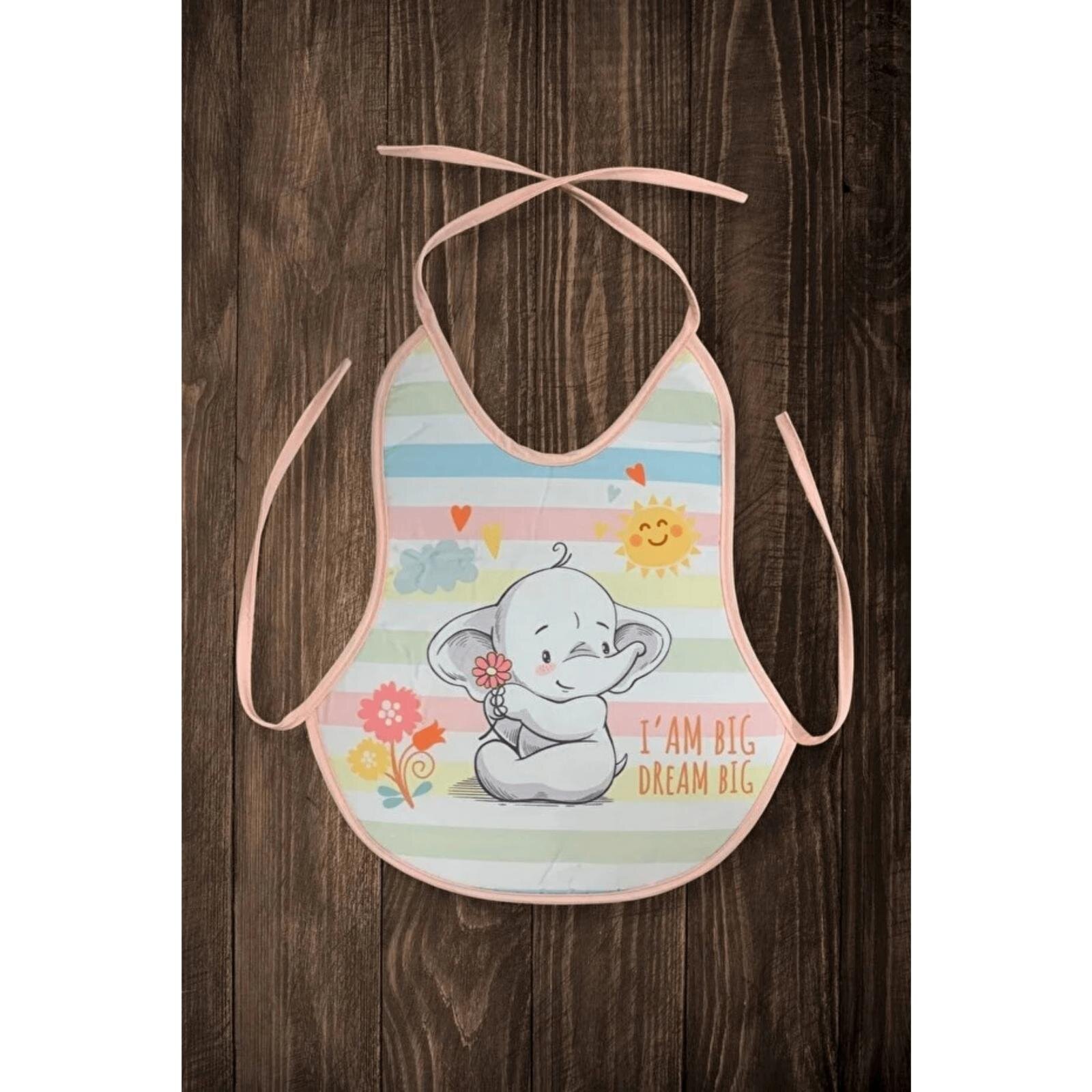 3'lü Desenli Sıvı Geçirmez Armut Model Mama ve Aktivite Önlüğü Seti - Kız Bebek