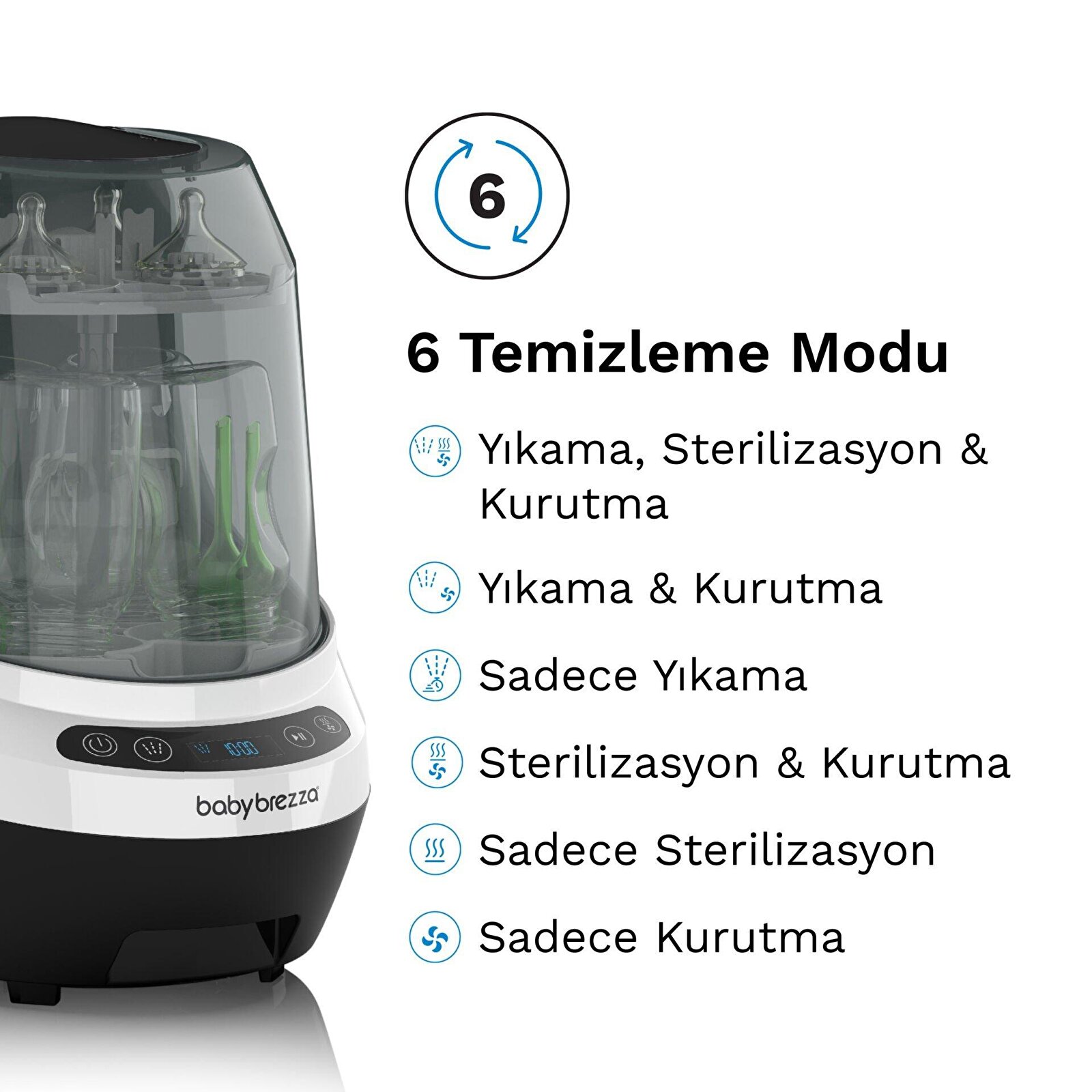 Bottle Washer Pro Biberon Yıkayıcı-Kurutucu-Sterilizetör 6 sı 1 arada Bottle Washer Pro Biberon Yıkayıcı-Kurutucu-Sterilizetör 6 sı 1 arada