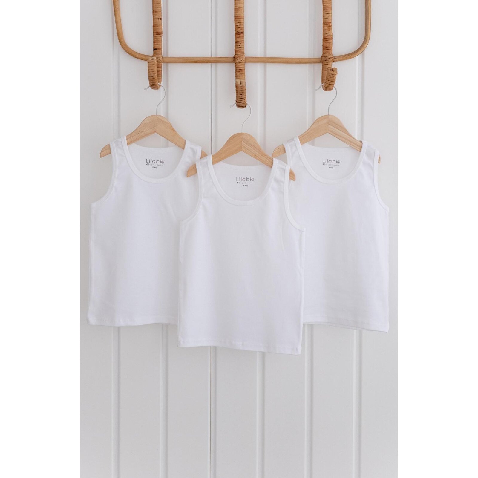 %100 Pamuk 3lü Erkek Çocuk Beyaz Atlet