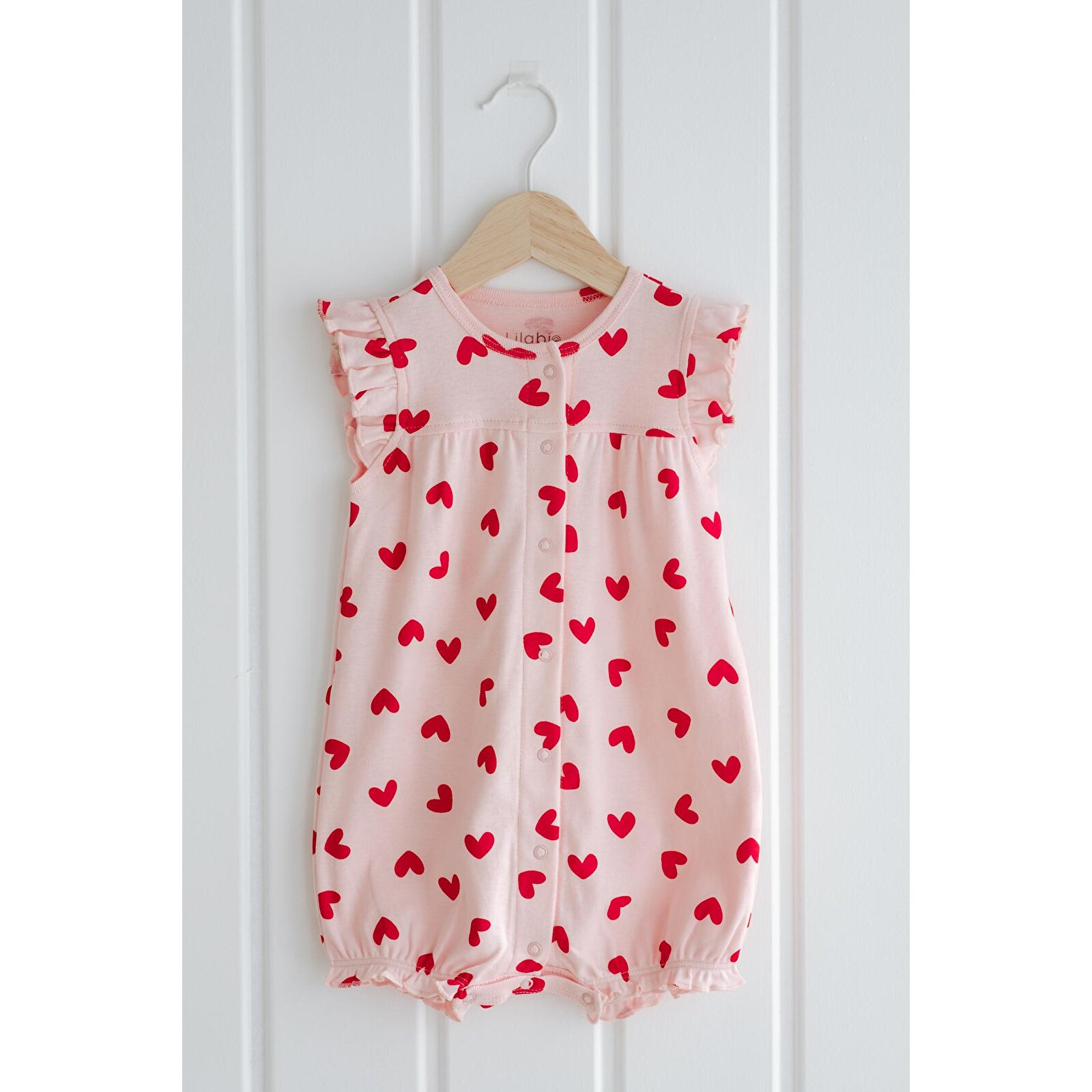 %100 Pamuk Kısa Paça Fırfırlı Bebek Tulum