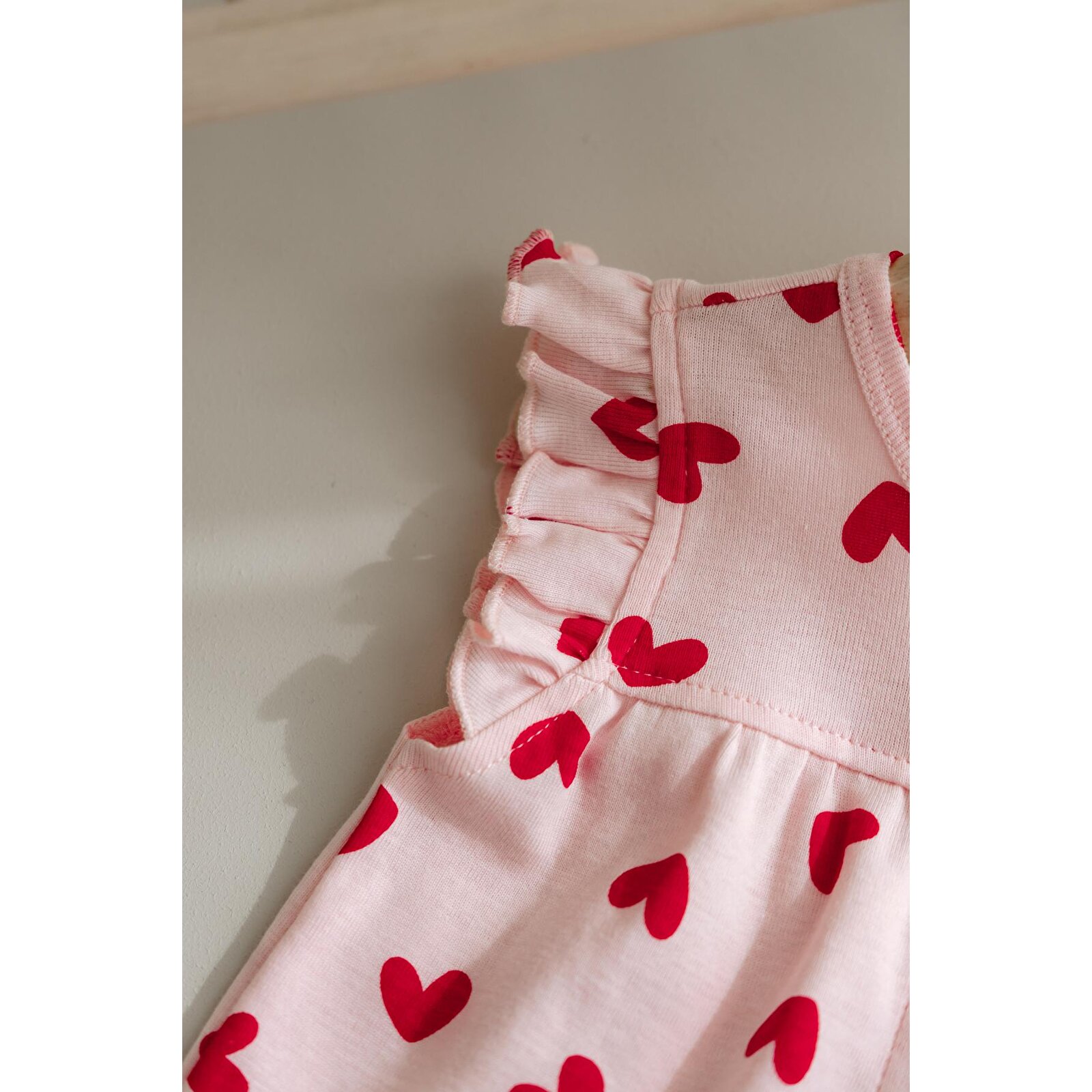 %100 Pamuk Kısa Paça Fırfırlı Bebek Tulum