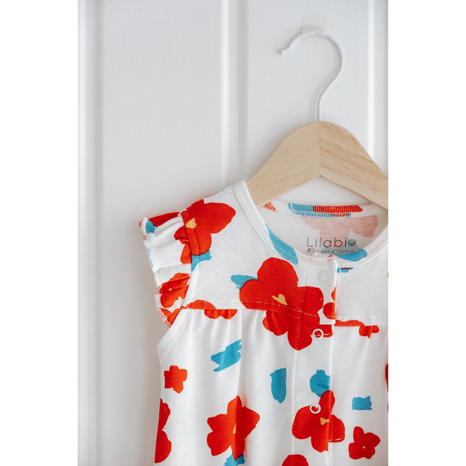 %100 Pamuk Kısa Paça Fırfırlı Bebek Tulum