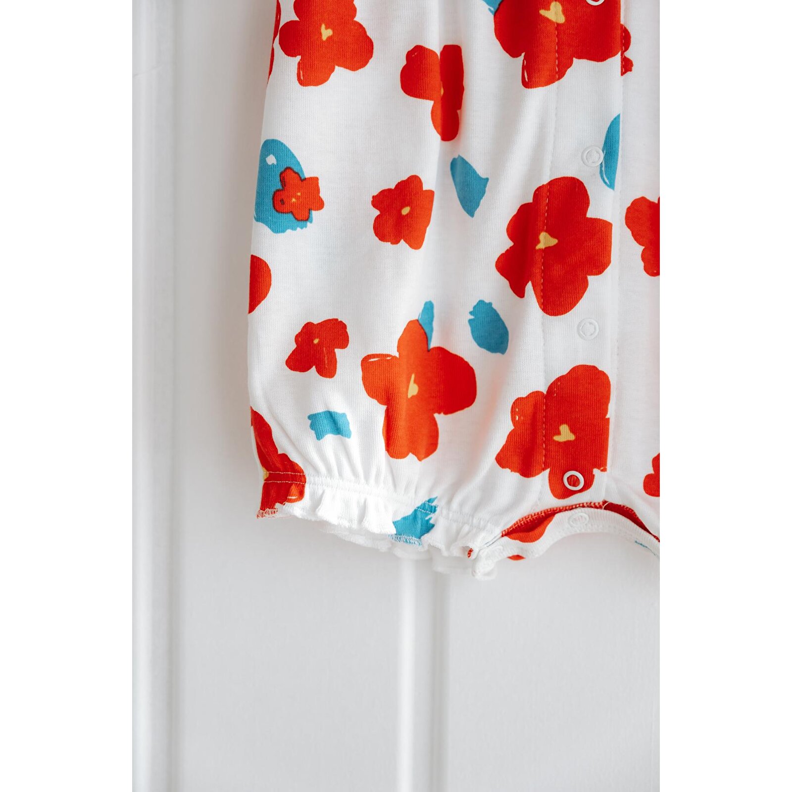 %100 Pamuk Kısa Paça Fırfırlı Bebek Tulum