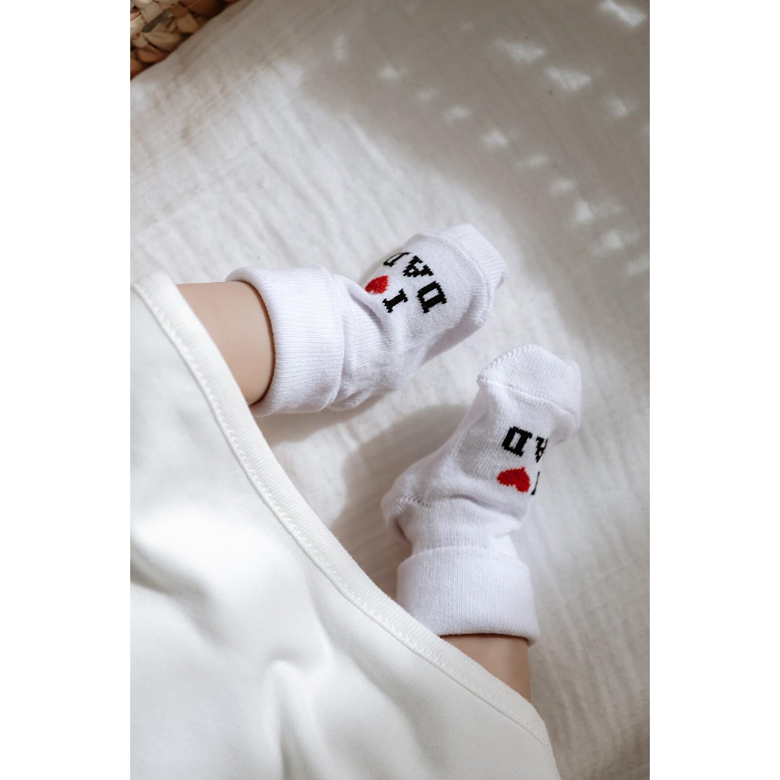 3lü Mom Dad Desenli Bebek Soket Çorap