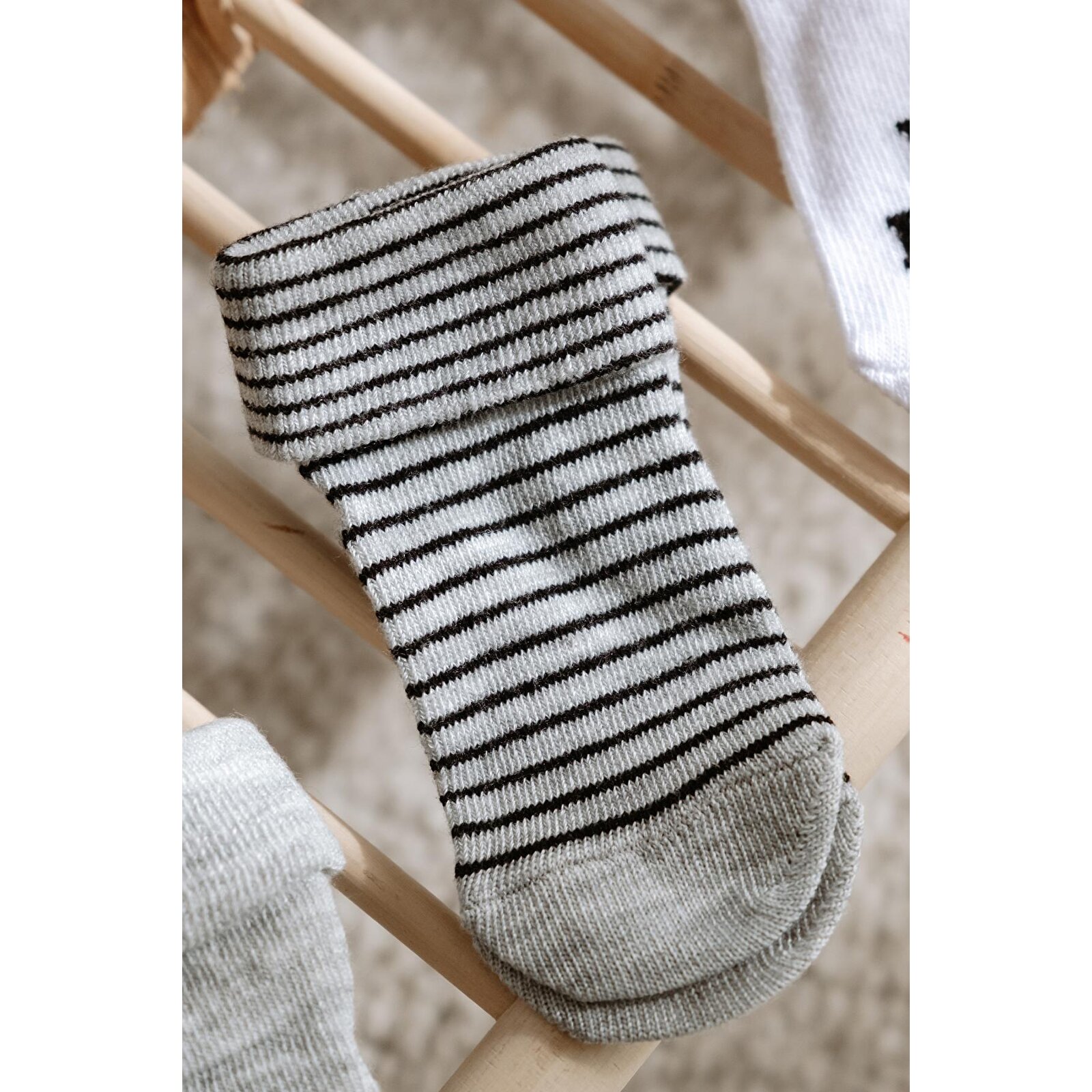 3lü Mom Dad Desenli Bebek Soket Çorap