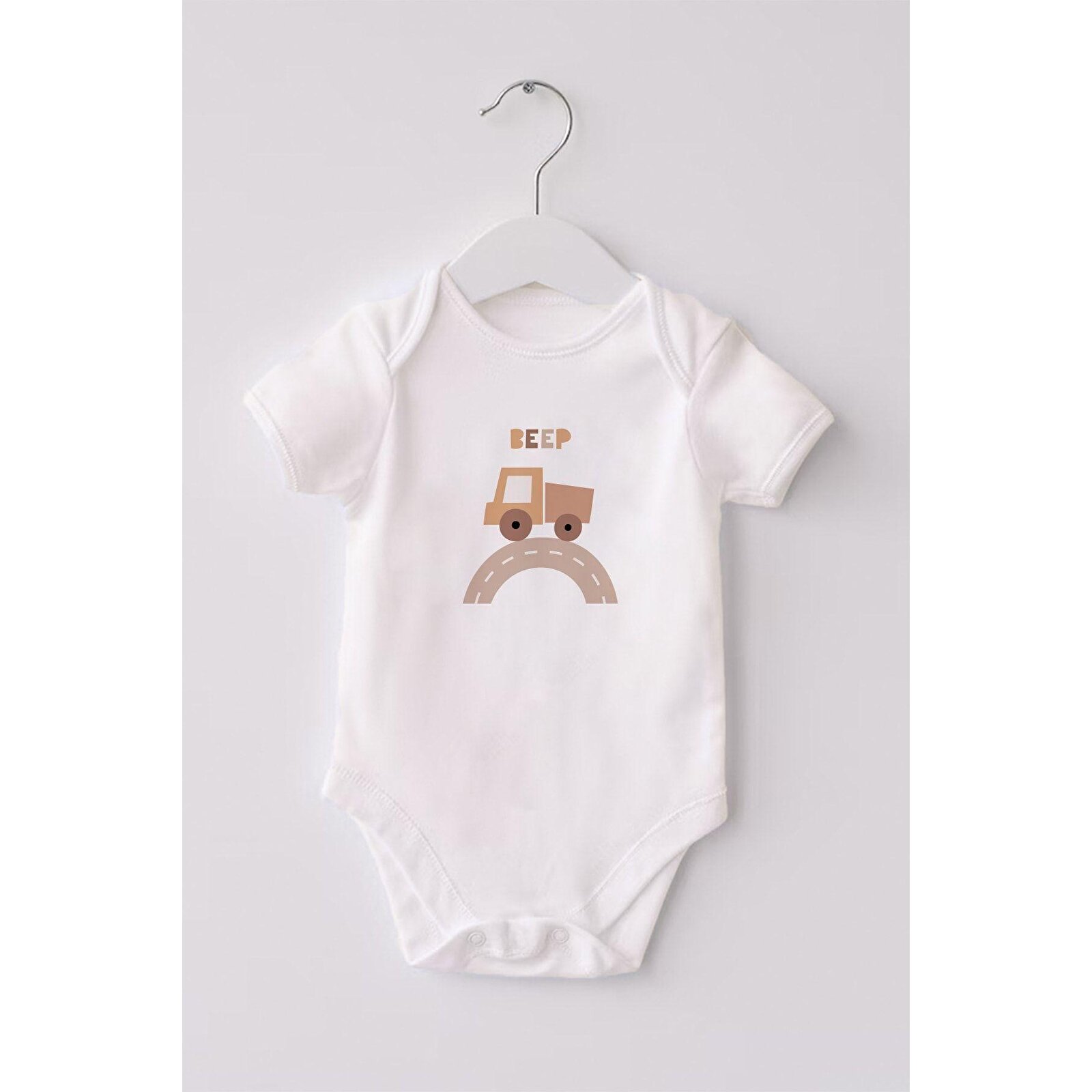 %100 Organik Pamuk 3lü Baskılı Kısa Kollu Bebek Body Ayıcık
