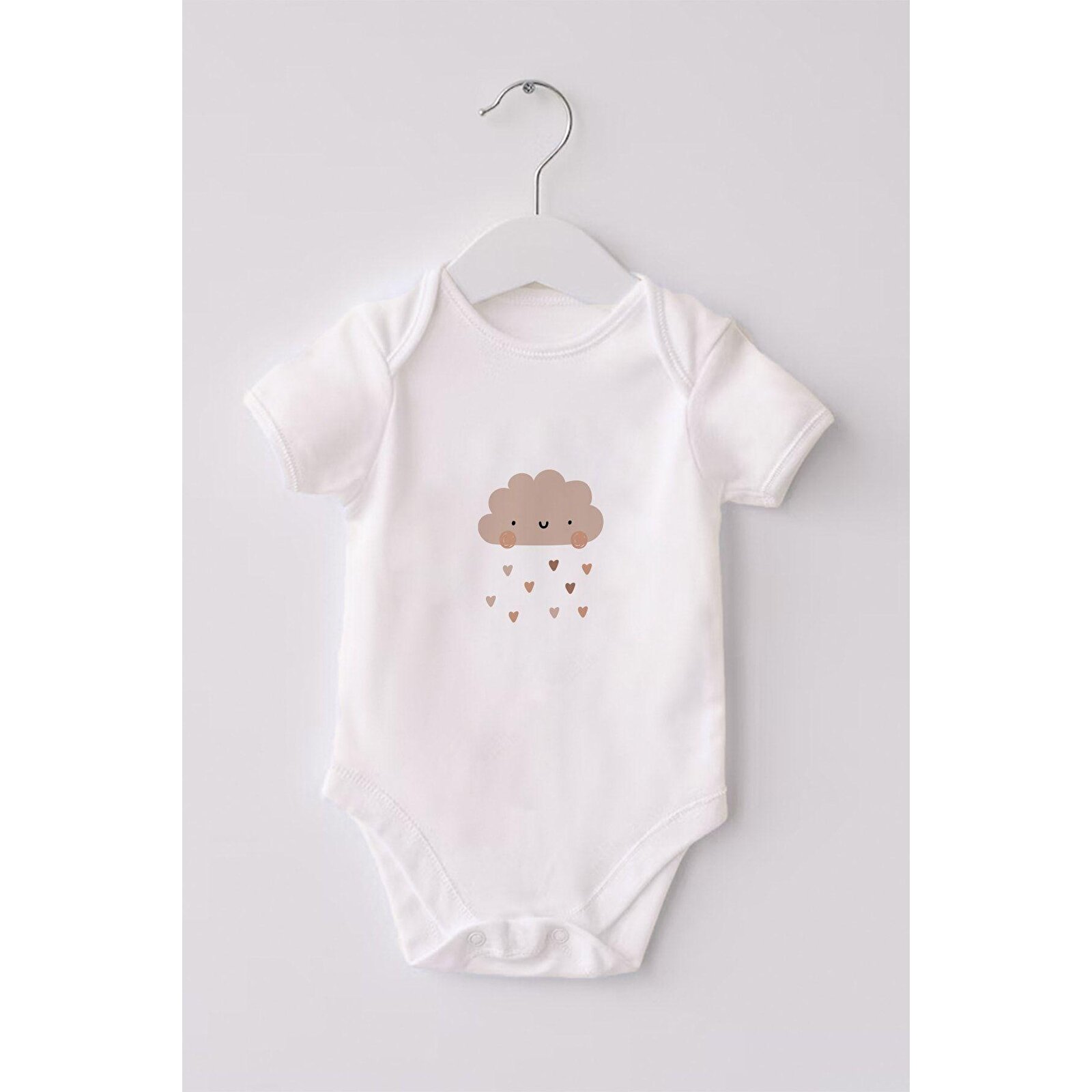 %100 Organik Pamuk 3lü Baskılı Kısa Kollu Bebek Body Love