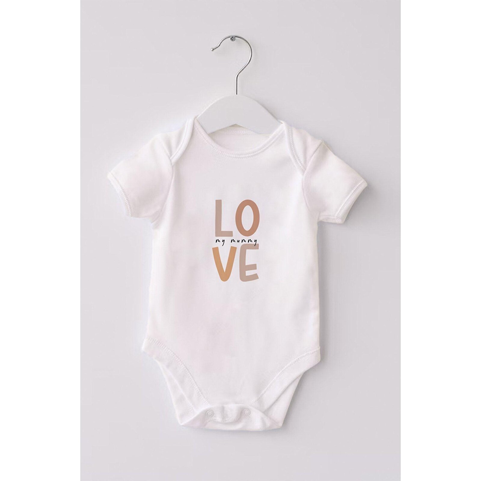 %100 Organik Pamuk 3lü Baskılı Kısa Kollu Bebek Body Love