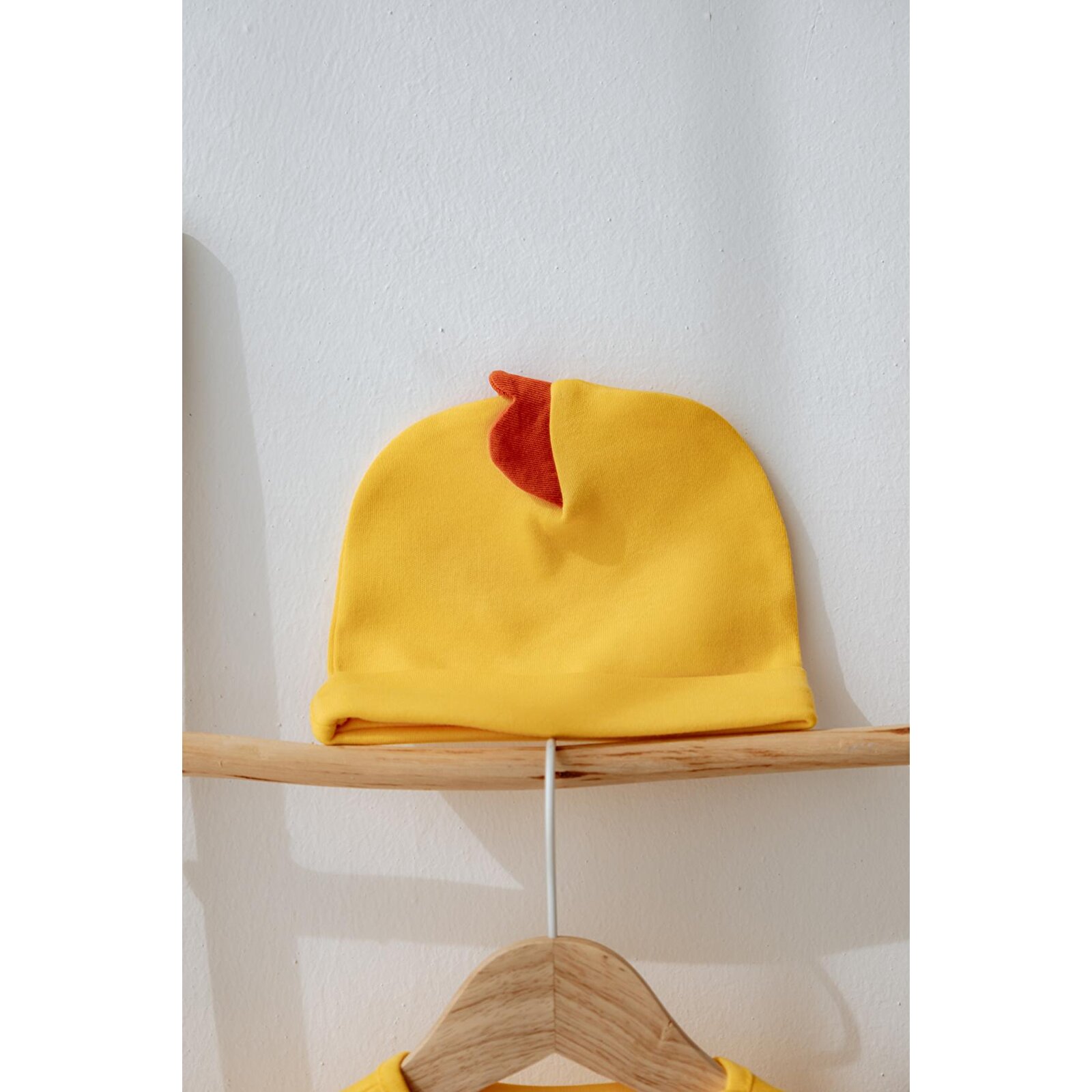 %100 Pamuk Civciv Kostüm Body & Şapka Seti – Unisex Bebek Hediye Seti