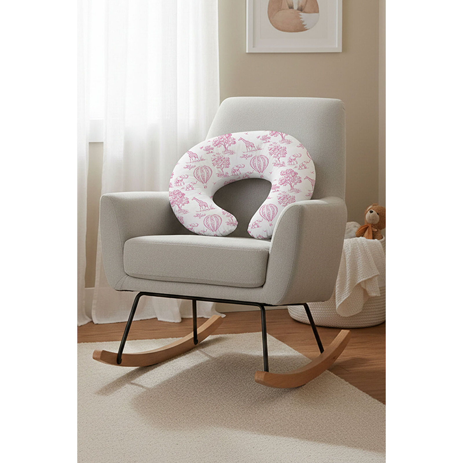 Emzirme Minderi - Pink Balloon Safari Emzirme Minderi - Pink Balloon Safari