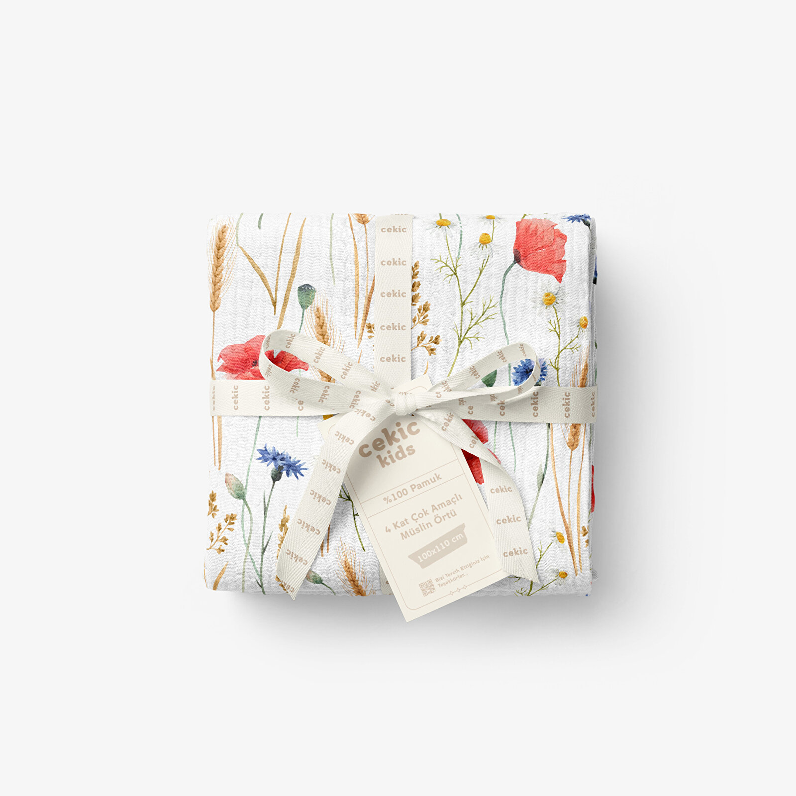 4 Katlı Müslin Örtü - Kır Çiçek Desenli Bebek Müslin Battaniyesi - Dört Katlı Müslin 100x110 Cm 4 Katlı Müslin Örtü - Kır Çiçek Desenli Bebek Müslin Battaniyesi - Dört Katlı Müslin 100x110 Cm