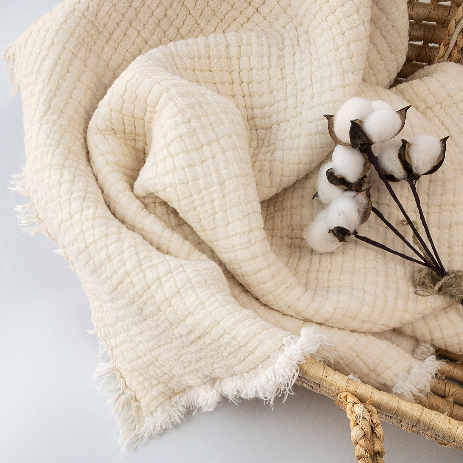 7 Katlı Müslin Bebek Battaniyesi - Elyaf Dolgulu %100 Pamuk Kalın Battaniye - Ekru Renk 120x120 Cm 7 Katlı Müslin Bebek Battaniyesi - Elyaf Dolgulu %100 Pamuk Kalın Battaniye - Ekru Renk 120x120 Cm