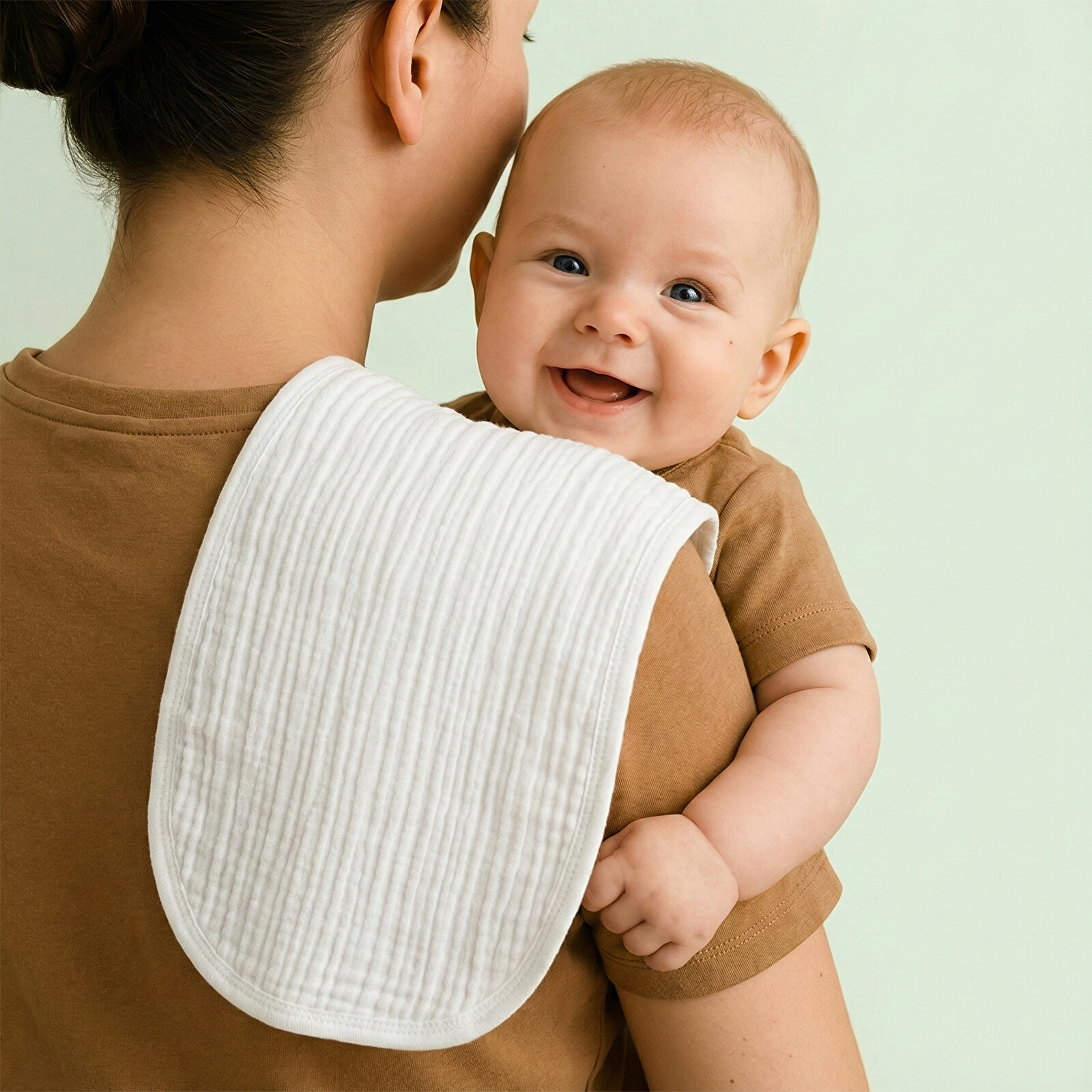 8 Katlı Müslin Bebek Omuz Mendili - %100 Pamuk - 2'li Paket - Omuz Örtüsü -Ekru Renk