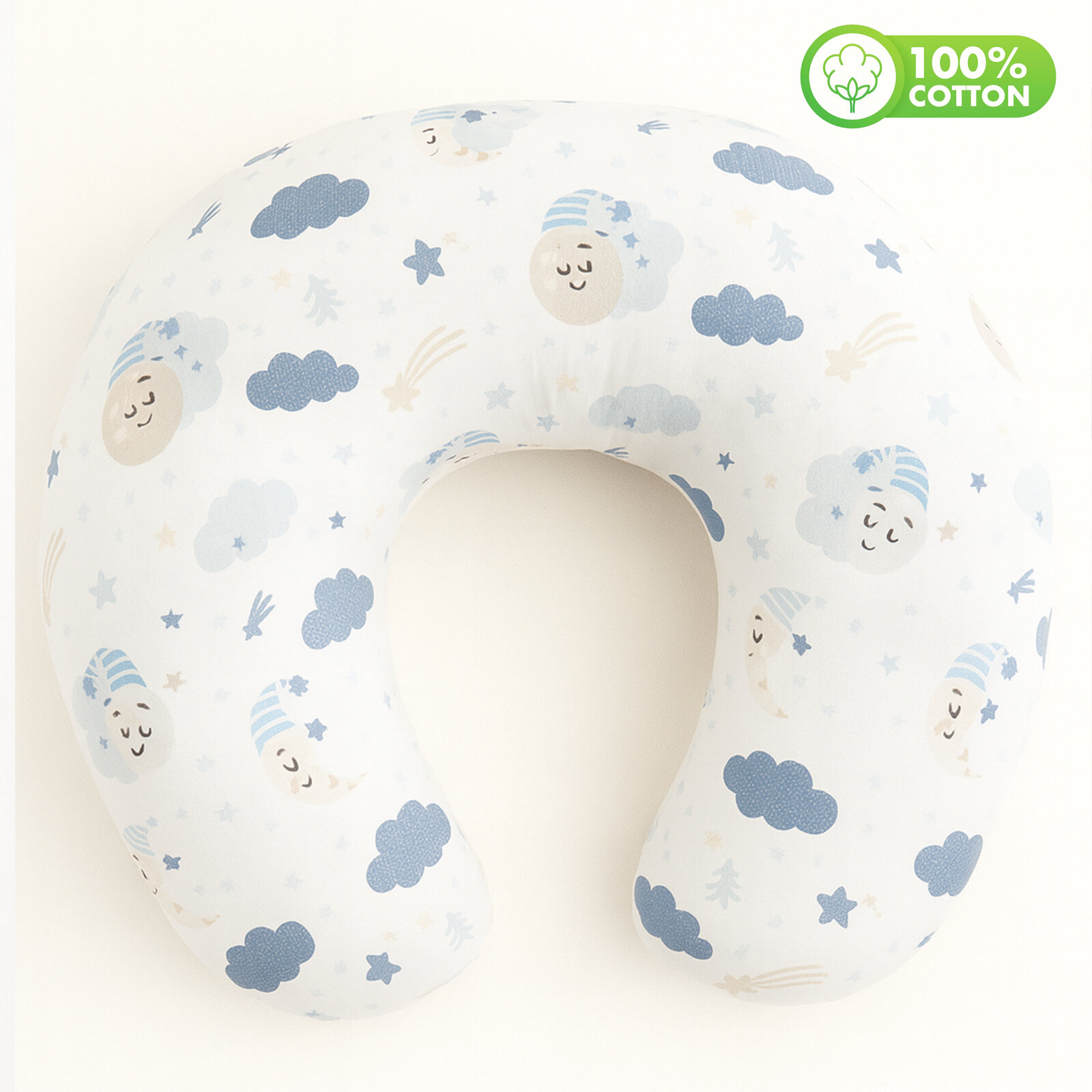 Mavi Ay ve Bulut Desenli Müslin Emzirme Yastığı – %100 Pamuklu | Ergonomik & Yıkanabilir Kılıf Mavi Ay ve Bulut Desenli Müslin Emzirme Yastığı – %100 Pamuklu | Ergonomik & Yıkanabilir Kılıf