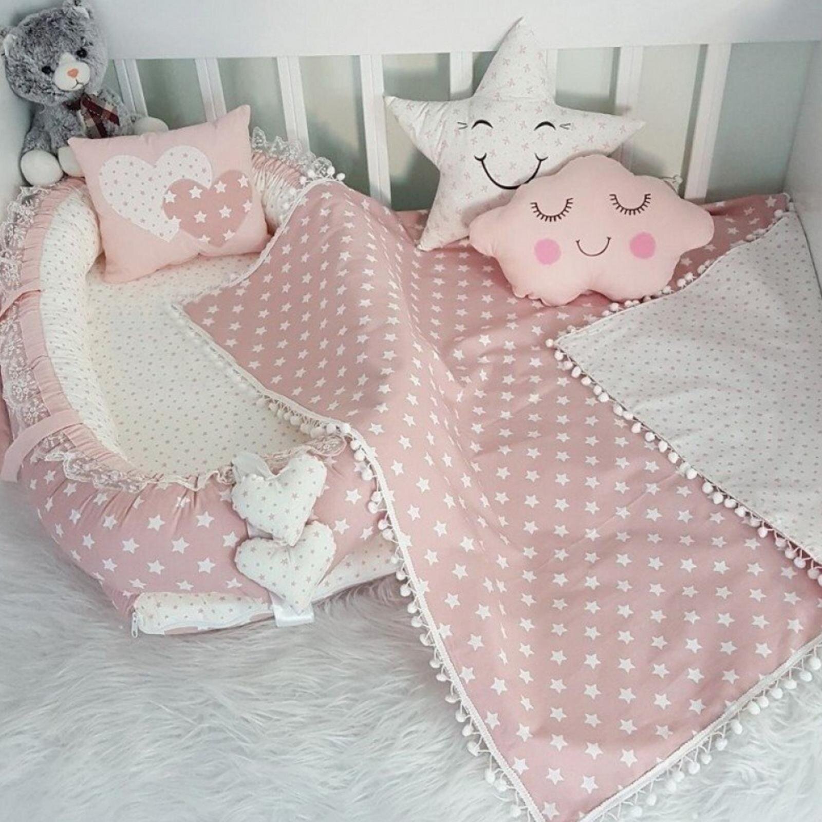 Pudra Yıldız Babynest Bebek Uyku & Oyun Seti – 5’li Premium Paket