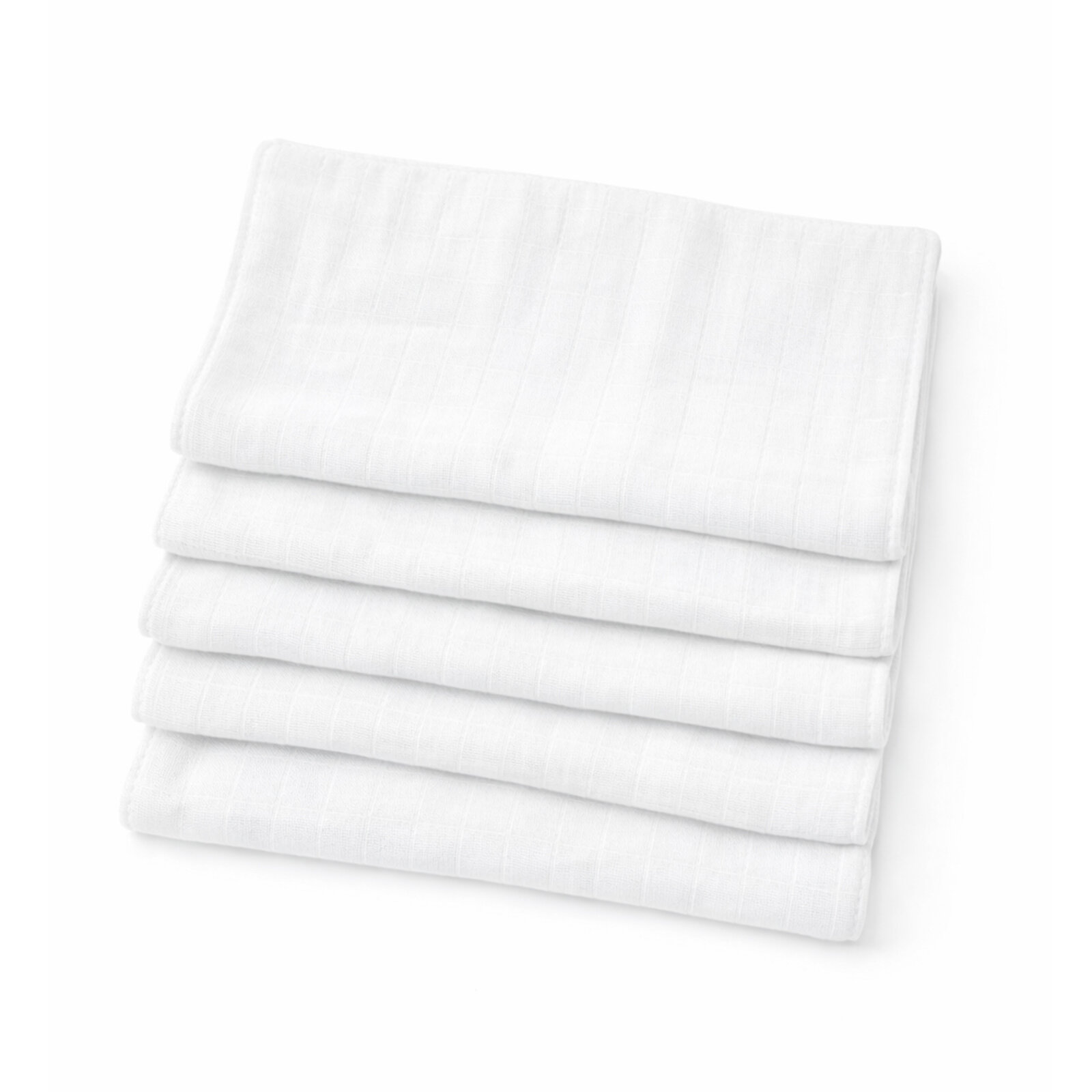 %100 Müslin Beyaz Bebek Bezi – 5 Adet Mendil Ağız Silme & Ter Alma Bezi (23–25 cm)