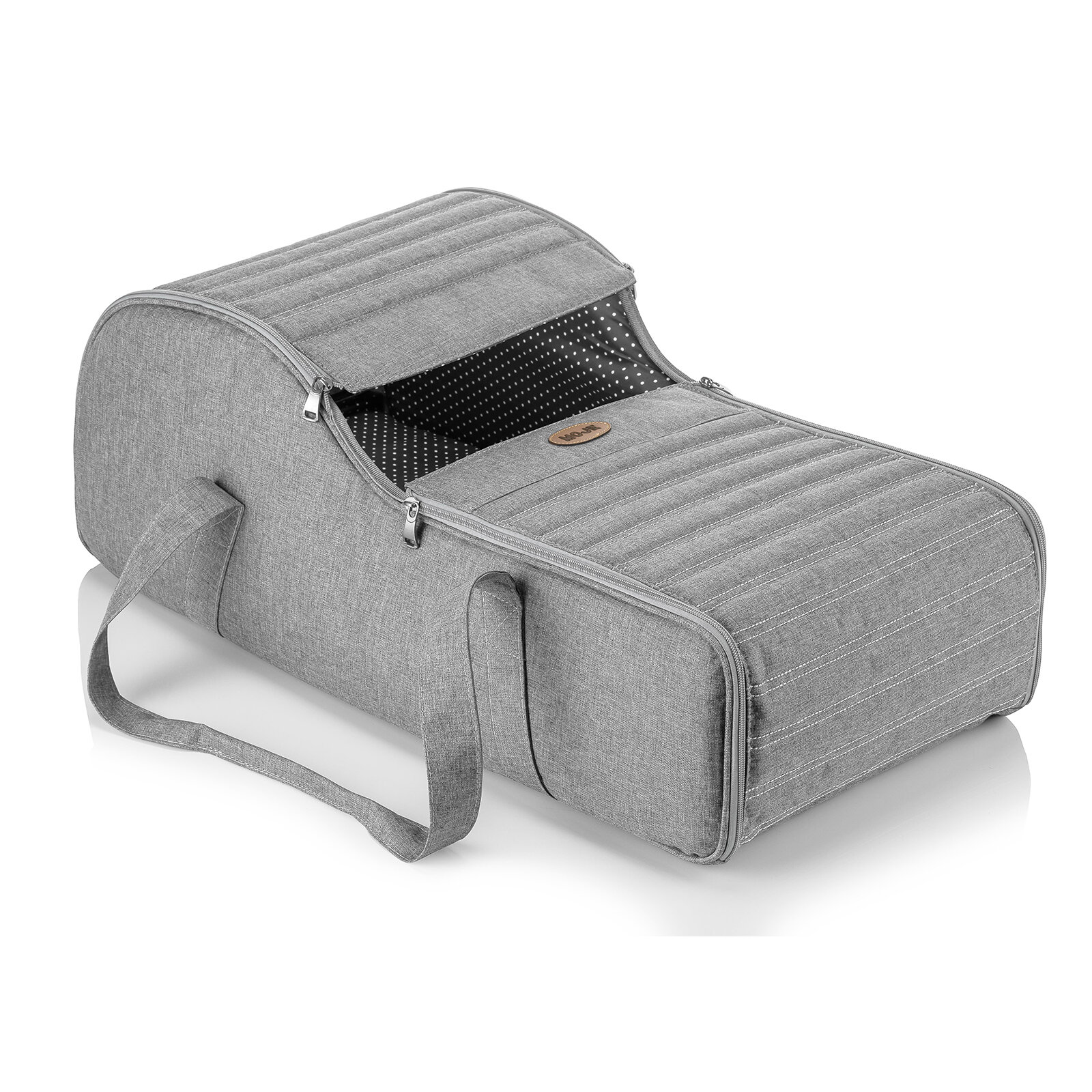 Gri Taşınabilir Port Bebe – Korunaklı, Su Geçirmez & Yıkanabilir İç Minderli 