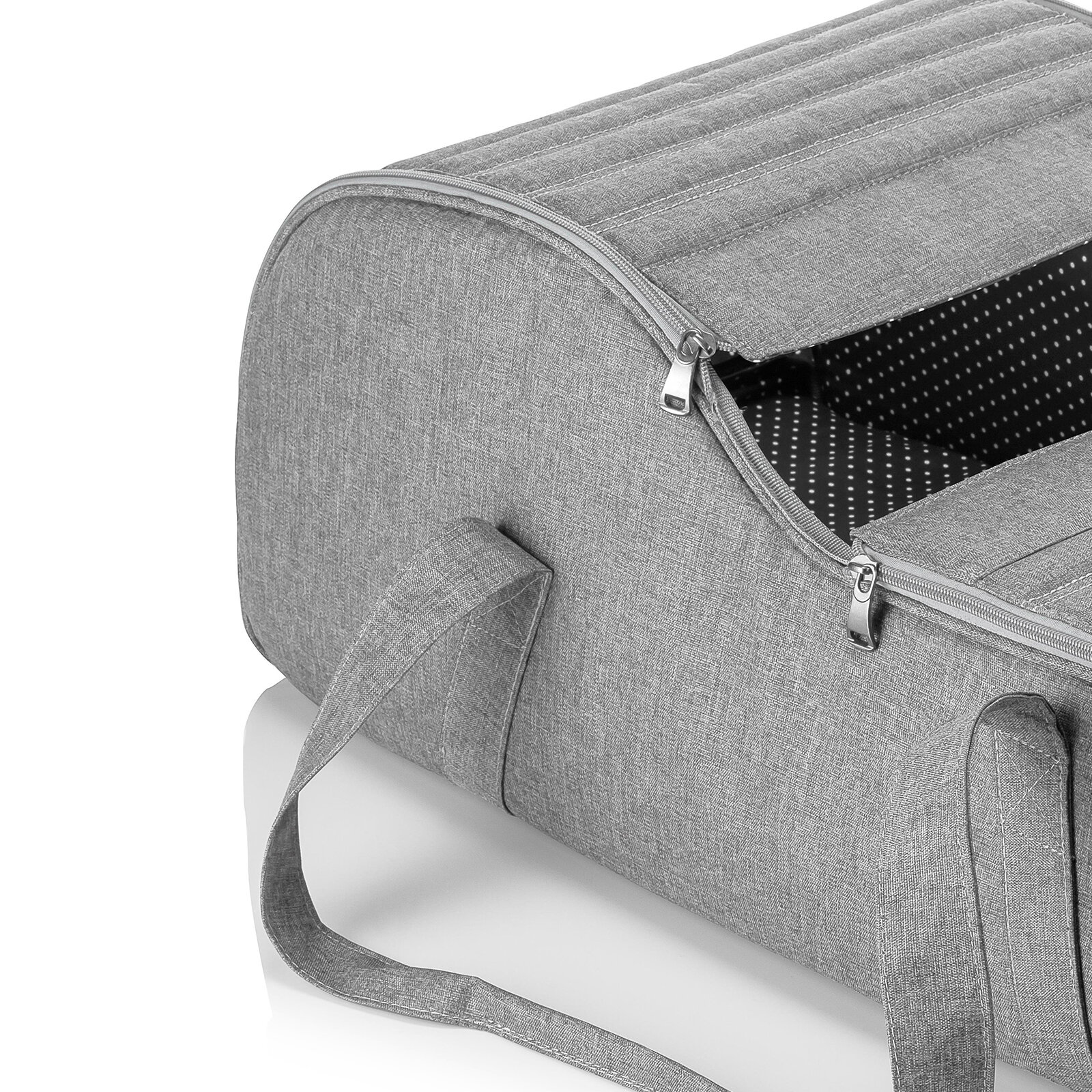 Gri Taşınabilir Port Bebe – Korunaklı, Su Geçirmez & Yıkanabilir İç Minderli 