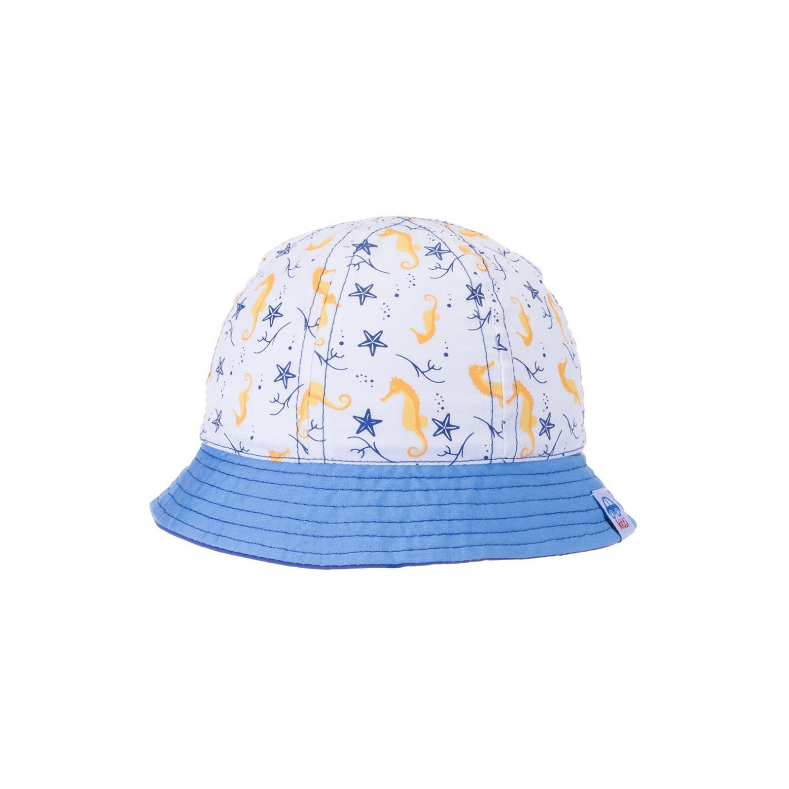 0-18 Ay Beyaz Erkek Bebek Deniz Atı Ve Yıldız Desenli Fötr Şapka