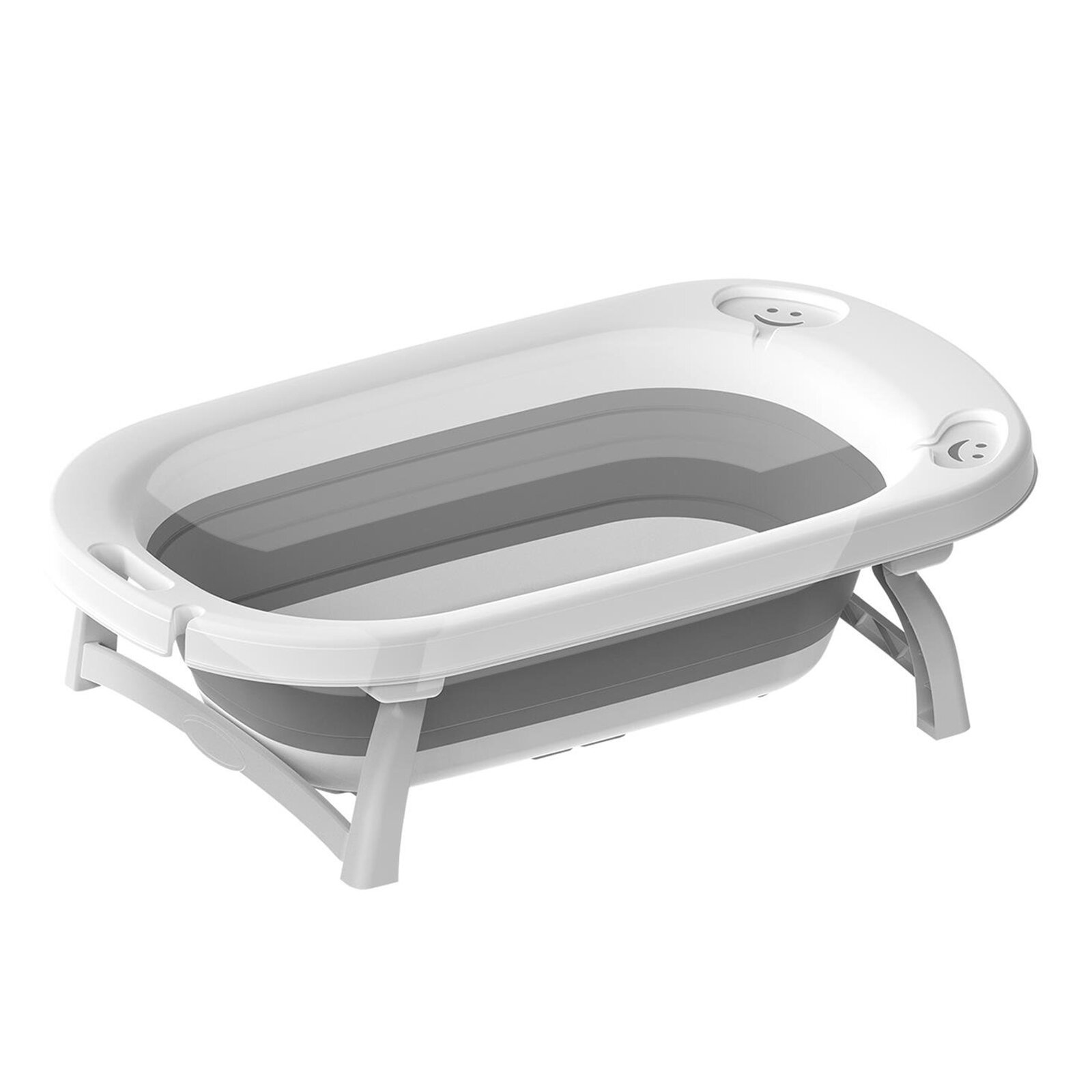 3’lü Katlanır Bebek Banyo Küvet Seti,  Su Tahliye Kanallı