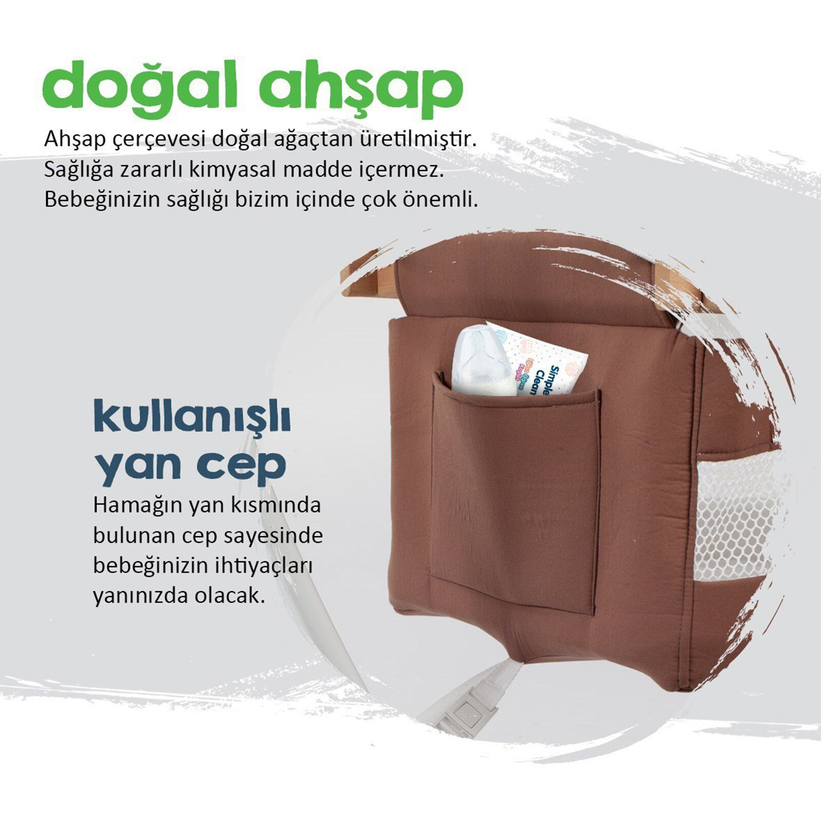 Nefes Alabilen Yan Pencereli Sallanır & Sabitlenebilir Hamak Beşik