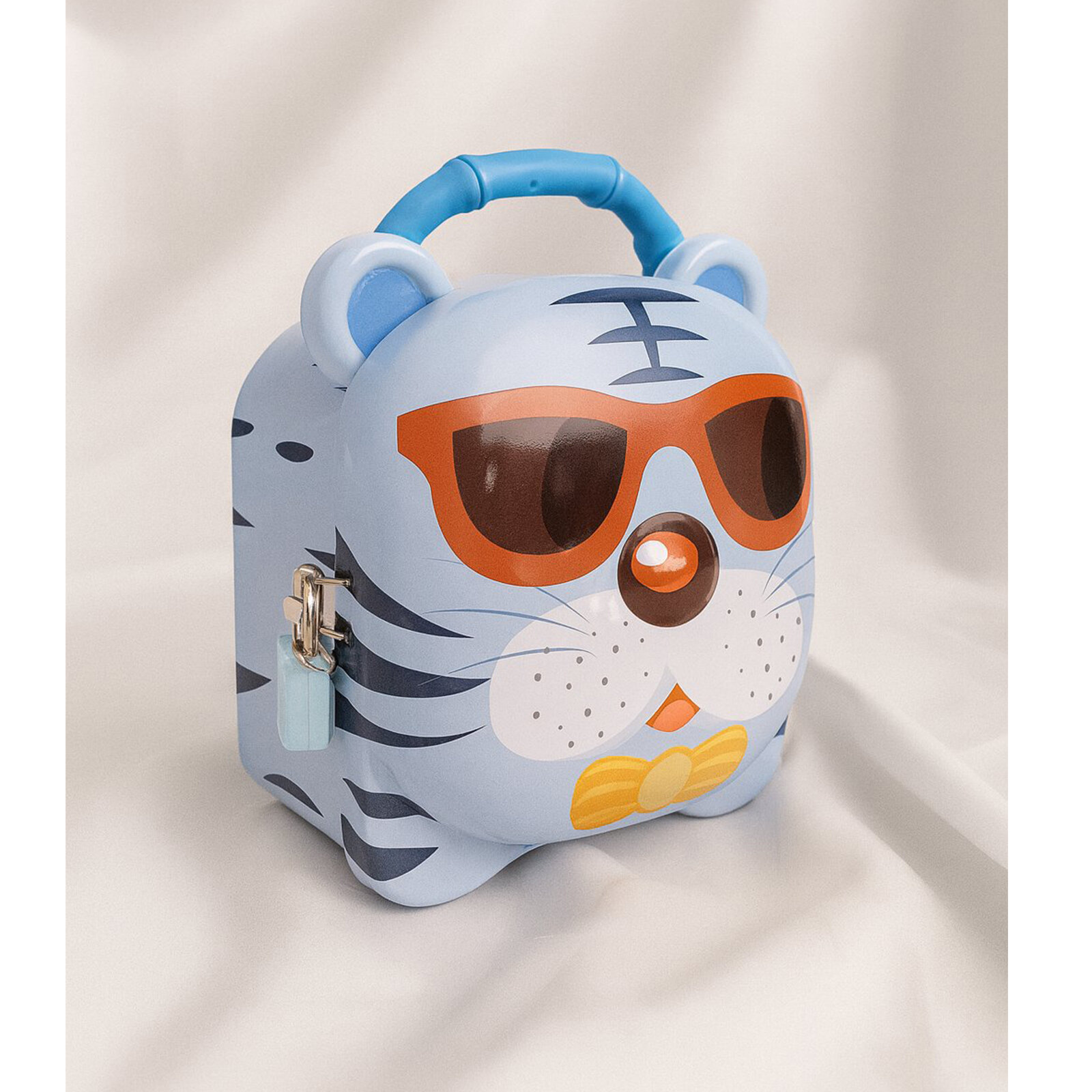 Çocuk Kumbara – Kaplan Figürlü, Taşıma Saplı, Kilitli Metal Kumbara