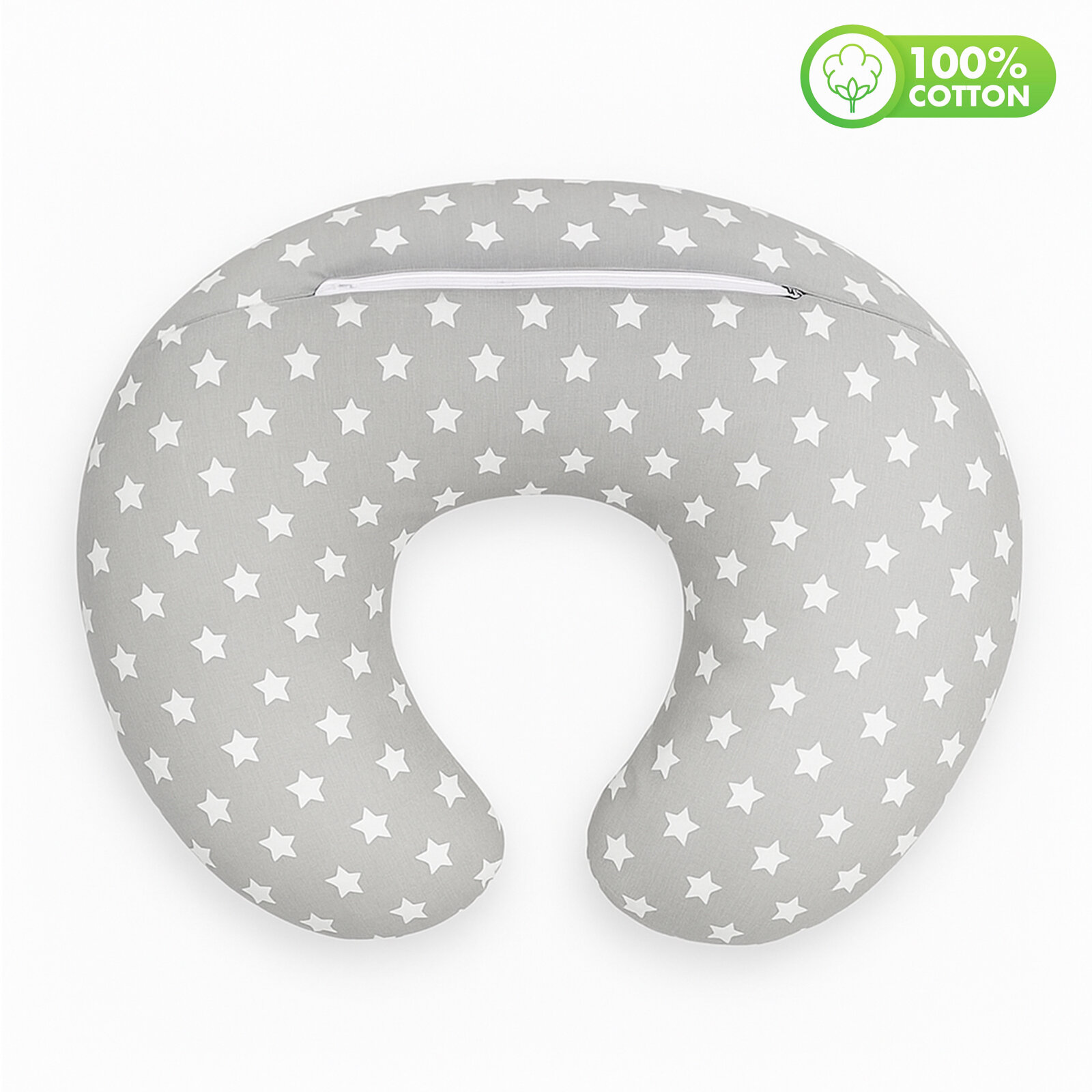 Gri Yıldız Desenli Emzirme Yastığı – Fermuarlı Kılıf, 30°C Yıkanabilir, Elyaf Dolgulu Gri Yıldız Desenli Emzirme Yastığı – Fermuarlı Kılıf, 30°C Yıkanabilir, Elyaf Dolgulu