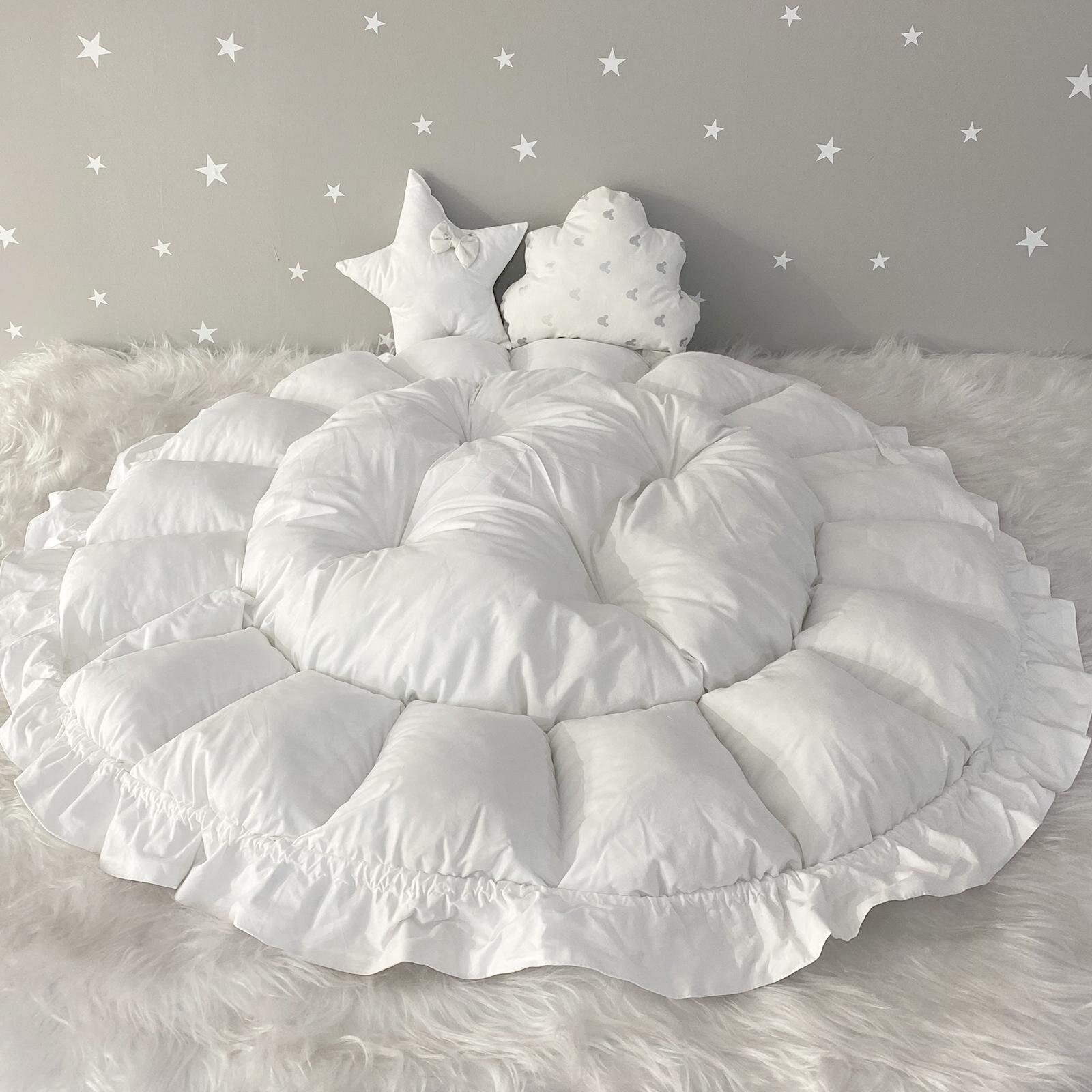 Gümüş Micky Cibinlik Tüllü Oyun Minderi - Açılır Kapanır Babynest