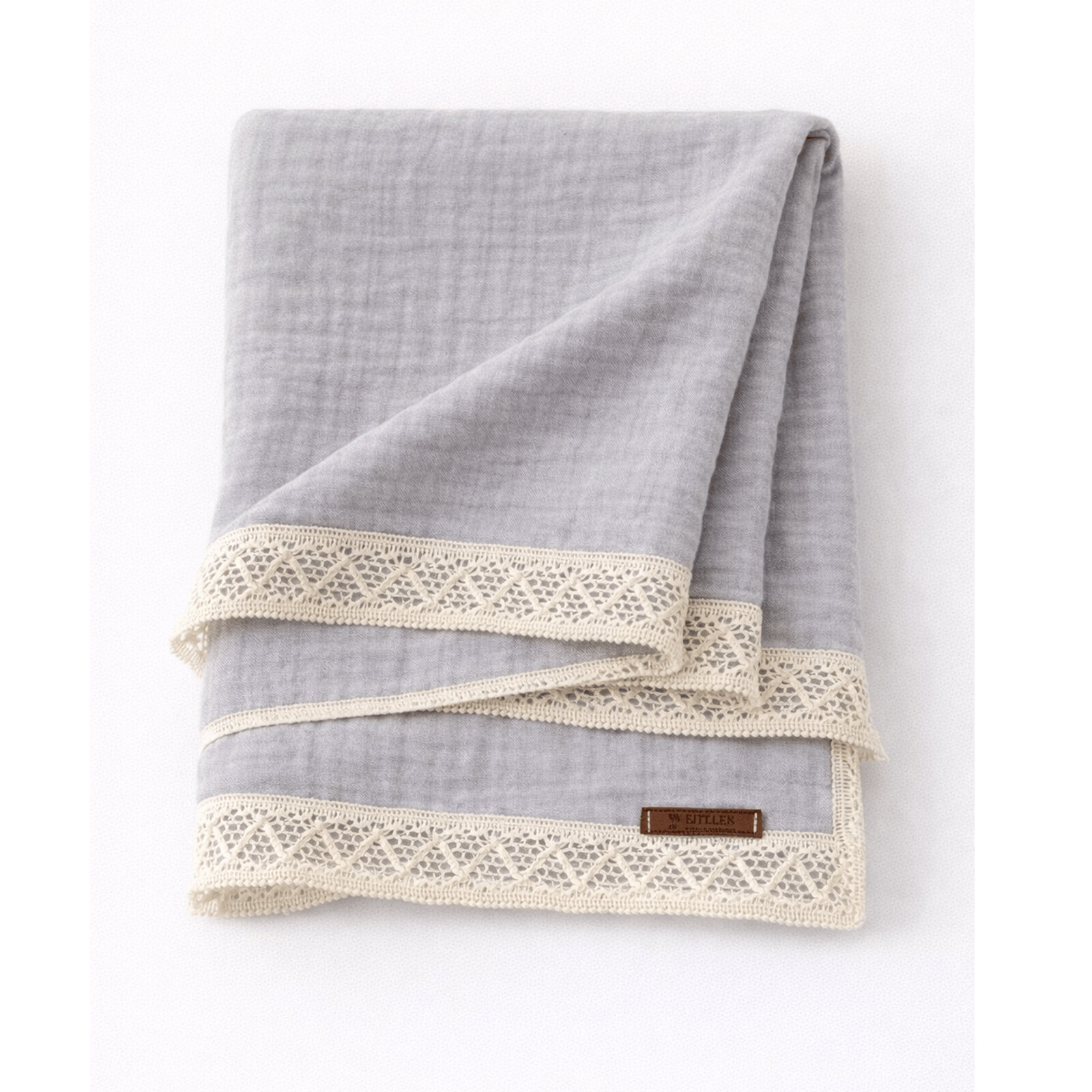 4 Katlı Müslin Güpürlü Bebek Battaniyesi 110x110 cm – Nefes Alan %100 Pamuk