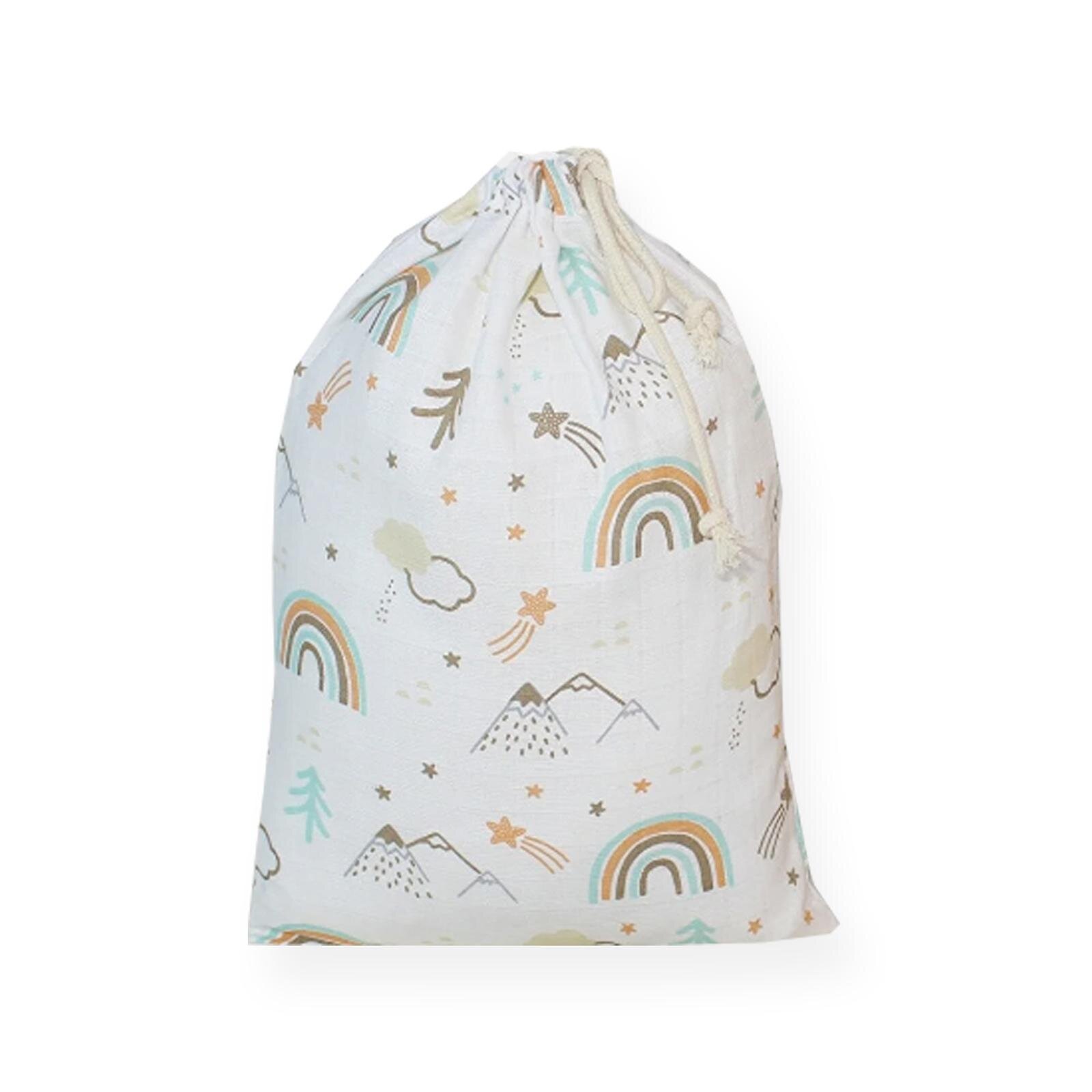 Dağ Desenli Kirli Kesesi - Kıyafet Kesesi 30x40cm