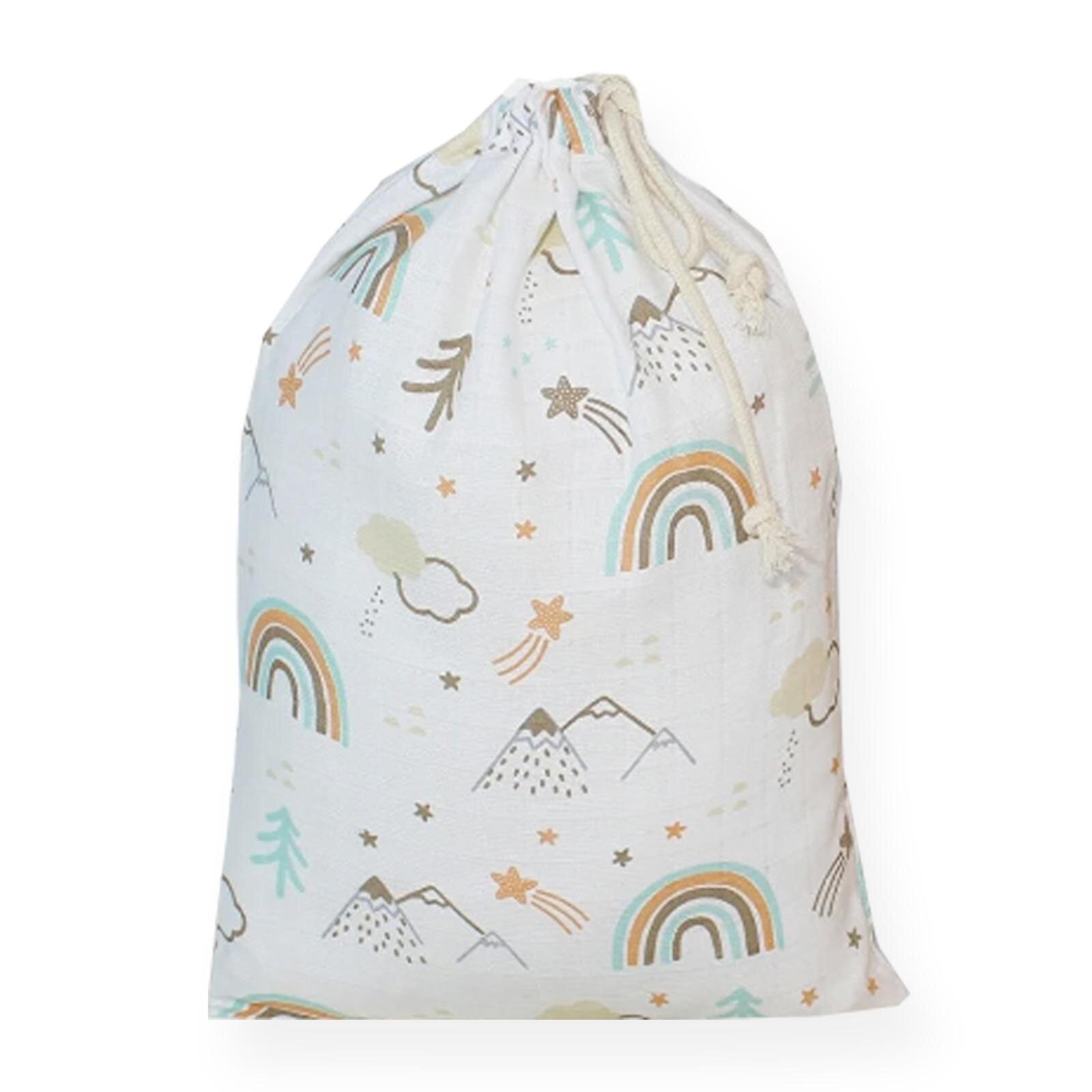 Dağ Desenli Kirli Kesesi - Kıyafet Kesesi 30x40cm