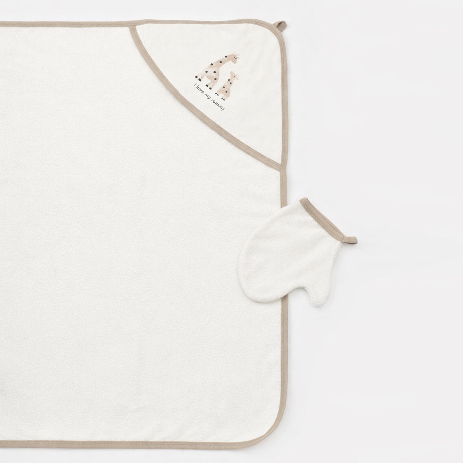 Yenidoğan Kapüşonlu Bebek Havlusu ve Banyo Eldiveni Seti