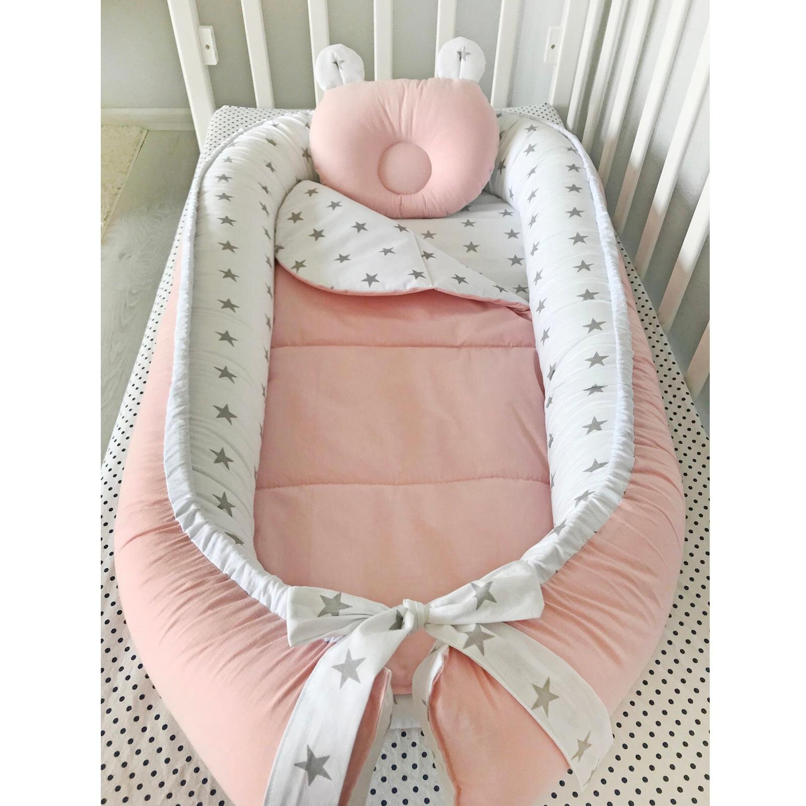 Pudra ve Gri Yıldız Kulaklı Babynest - Şık, Rahat ve Kusursuz Koruma