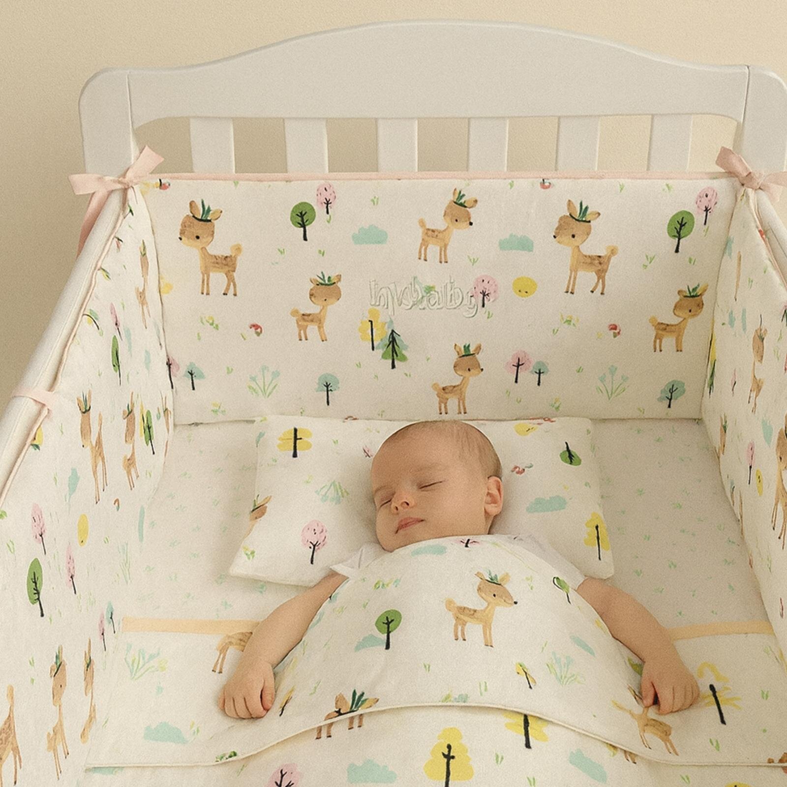 Ceylan Desenli Bebek Nevresim Takımı ve Kenar Koruma Premium 7 Parça - Bebek uyku seti