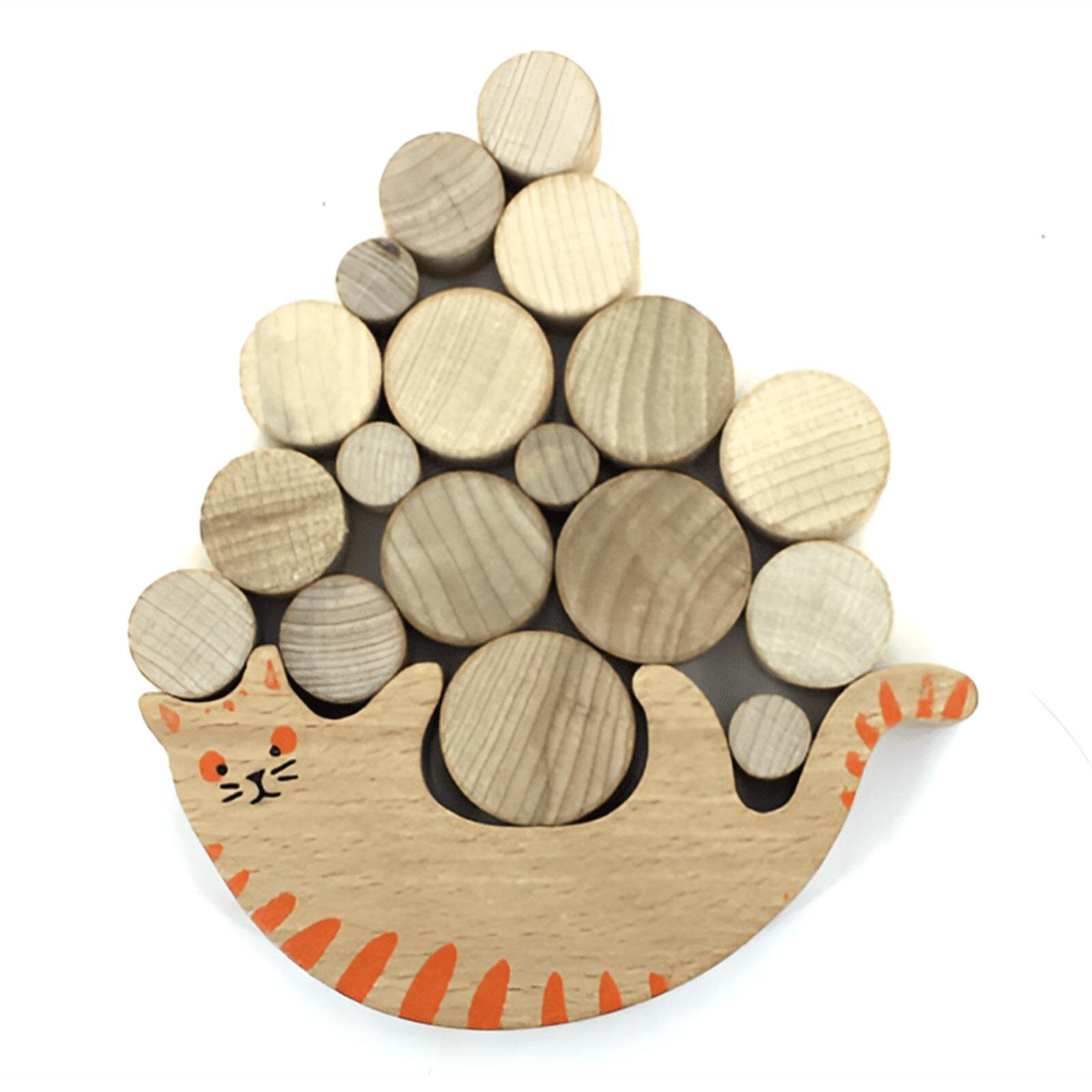 Çocuk Kedili Denge Oyunu Ahşap Oyuncak