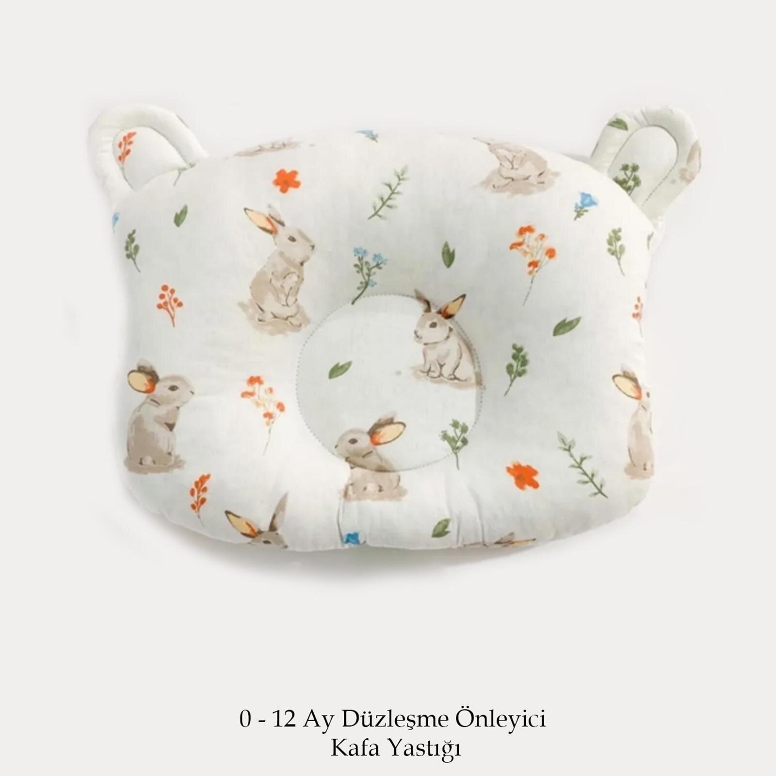 Tavşan Kulaklı Kafa Yastığı Yeni Doğan Kafa Şekillendirici Destek Yastığı 0–12 Ay Tavşan Kulaklı Kafa Yastığı Yeni Doğan Kafa Şekillendirici Destek Yastığı 0–12 Ay