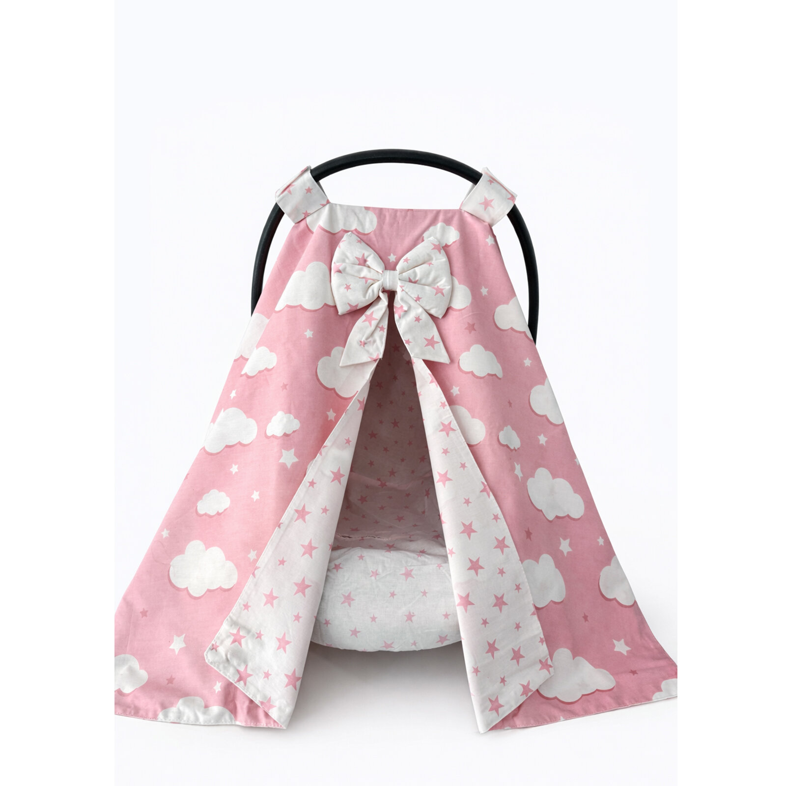 Pembe Bulut Puset Örtüsü & Puset Çarşaf Seti Pembe Bulut Puset Örtüsü & Puset Çarşaf Seti