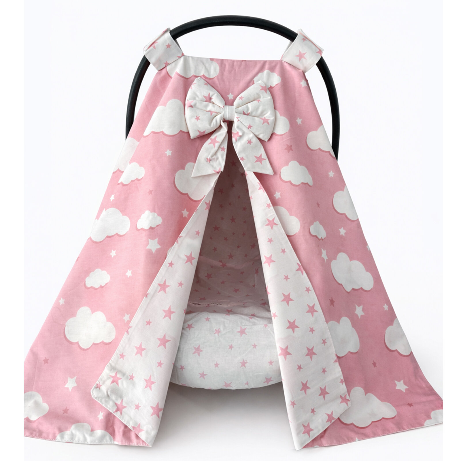 Pembe Bulut Puset Örtüsü & Puset Çarşaf Seti Pembe Bulut Puset Örtüsü & Puset Çarşaf Seti