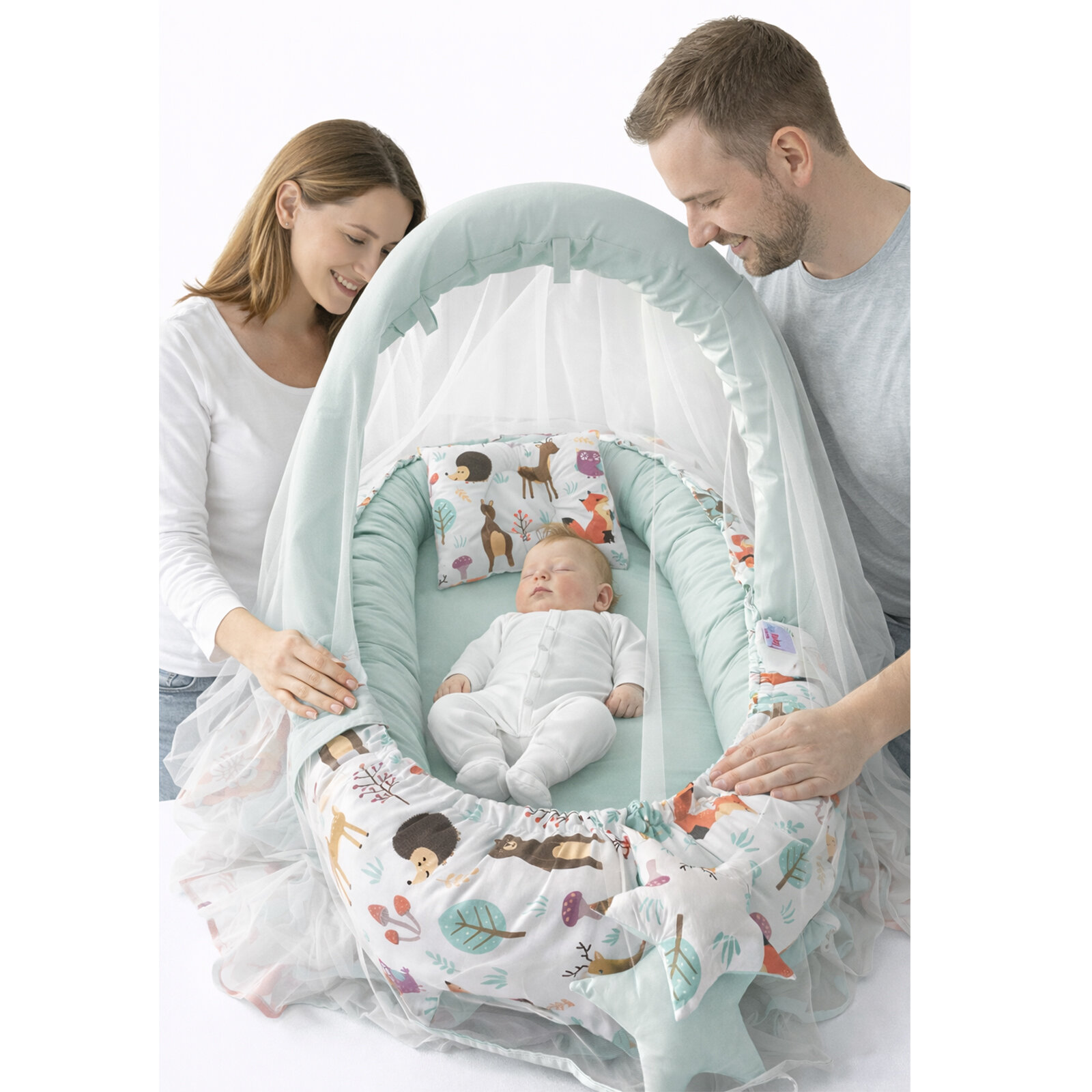 Sevimli Orman Cibinlik Tüllü ve Oyuncak Askılı Lüx Tasarım Babynest - Premium Babynest