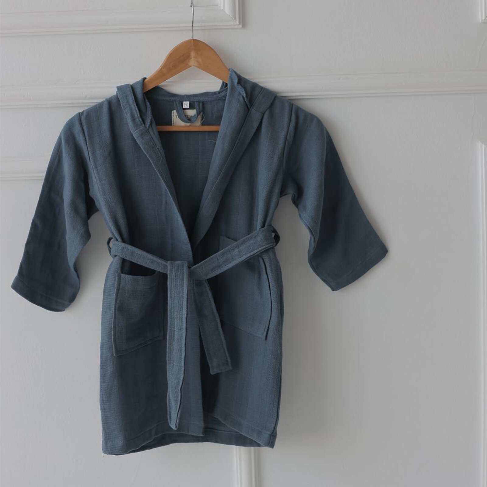  1-4 Yaş Müslin İndigo Bornoz