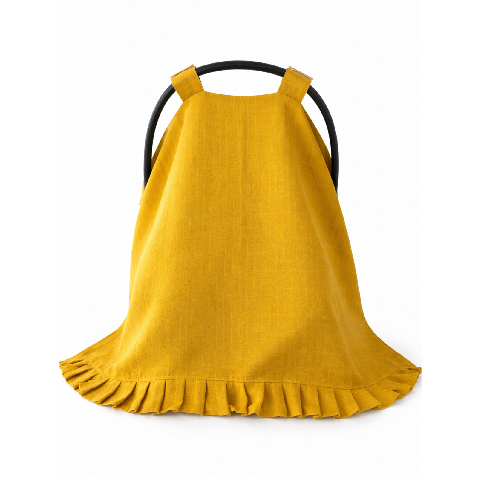 Hardal Renk Tek Kat Müslin Önü Kapalı Puset Örtüsü – Tek Parça