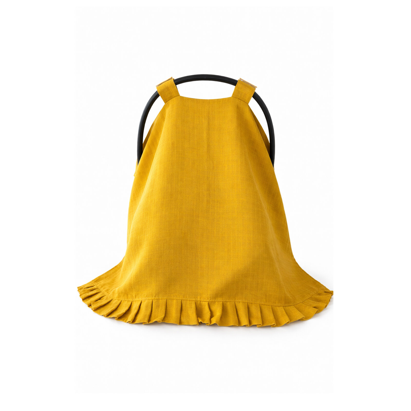 Hardal Renk Tek Kat Müslin Önü Kapalı Puset Örtüsü – Tek Parça