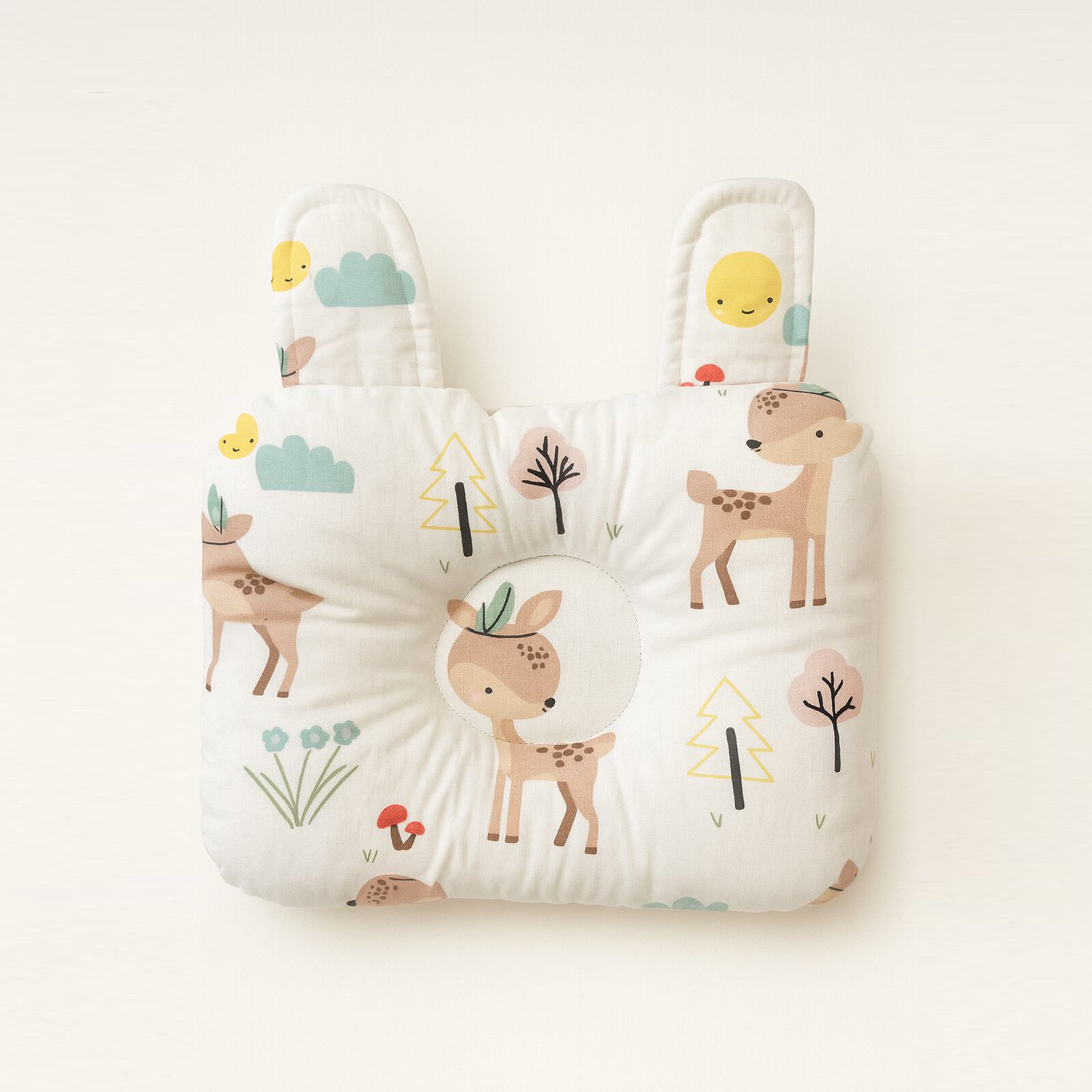 0–12 Ay Sevimli Ceylan Desenli Düzleşme Önleyici Bebek Kafa Yastığı