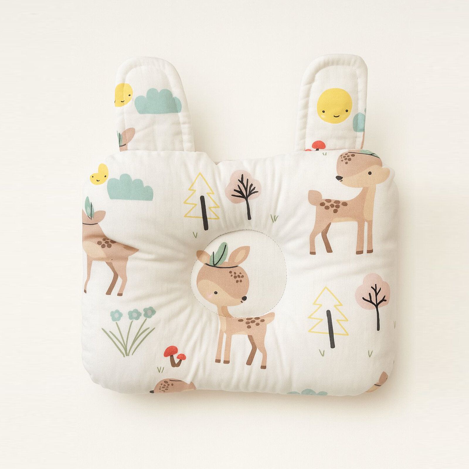 0–12 Ay Sevimli Ceylan Desenli Düzleşme Önleyici Bebek Kafa Yastığı